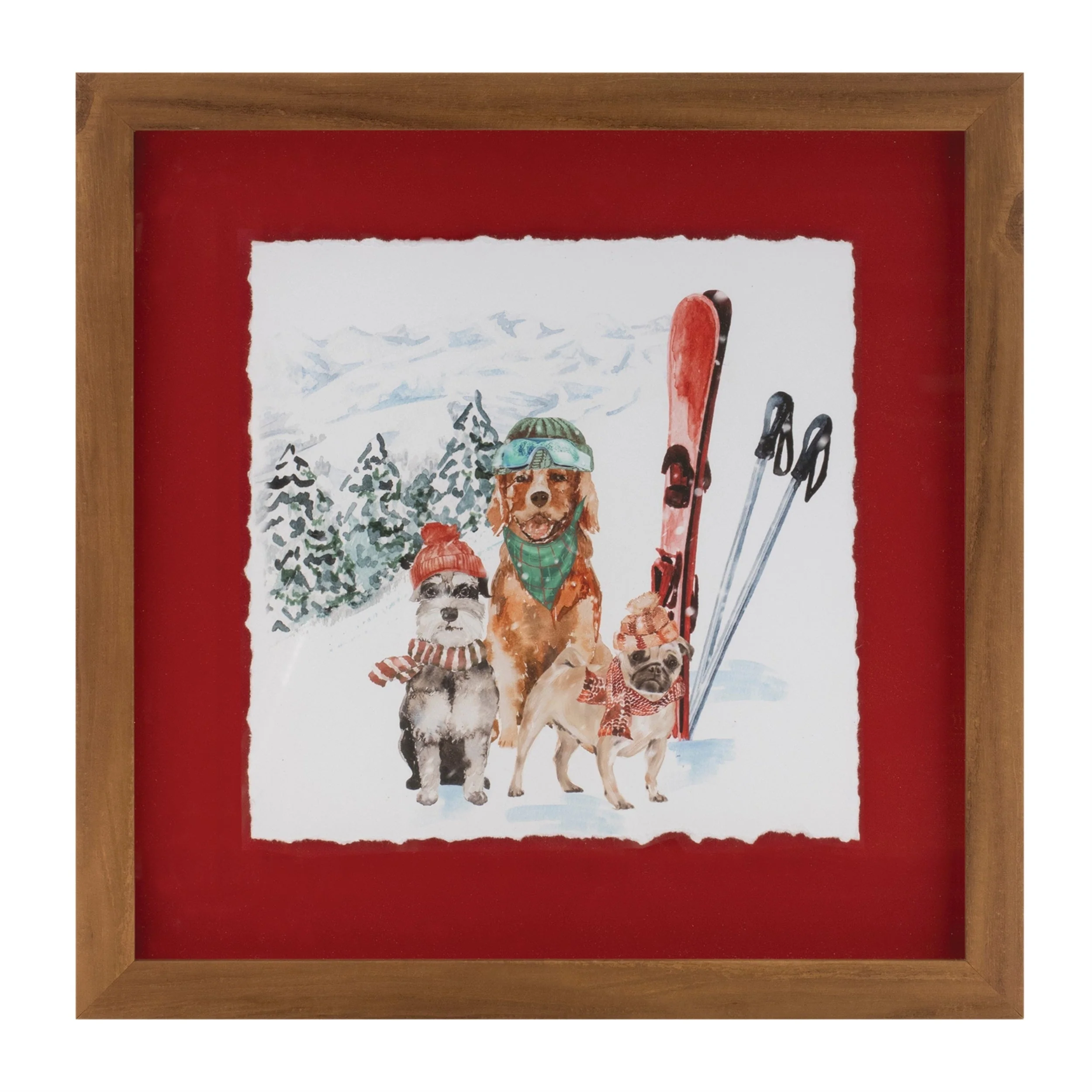 Framed Dog Sled and Ski Print Under Glass (Set of 2) - Image 4