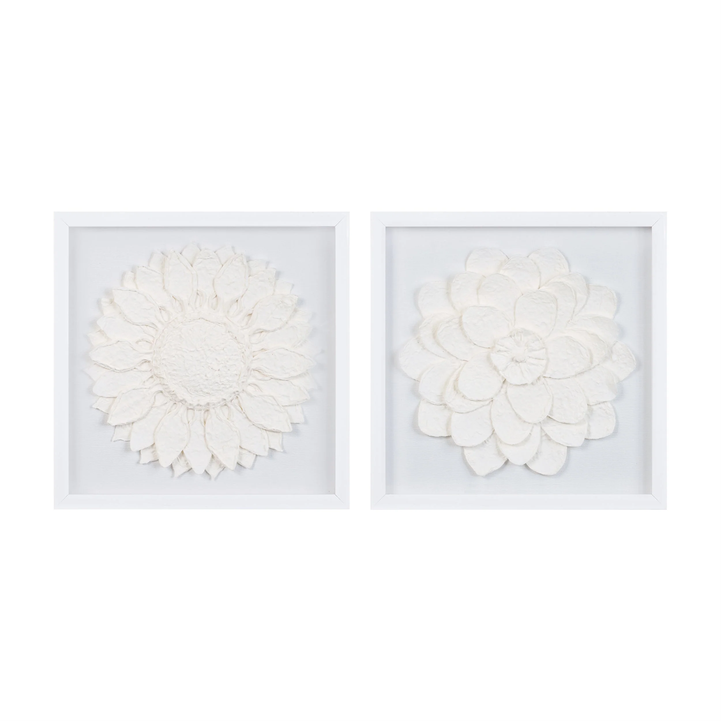 Framed floral wall plaque under glass (set of 2) - Image 2