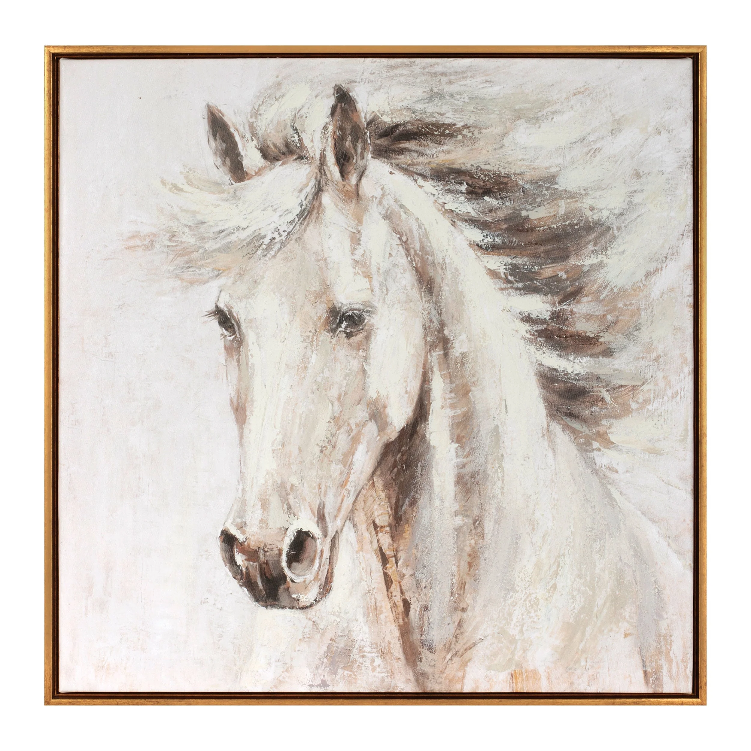 Framed Horse Canvas Art 24" Square - Image 2