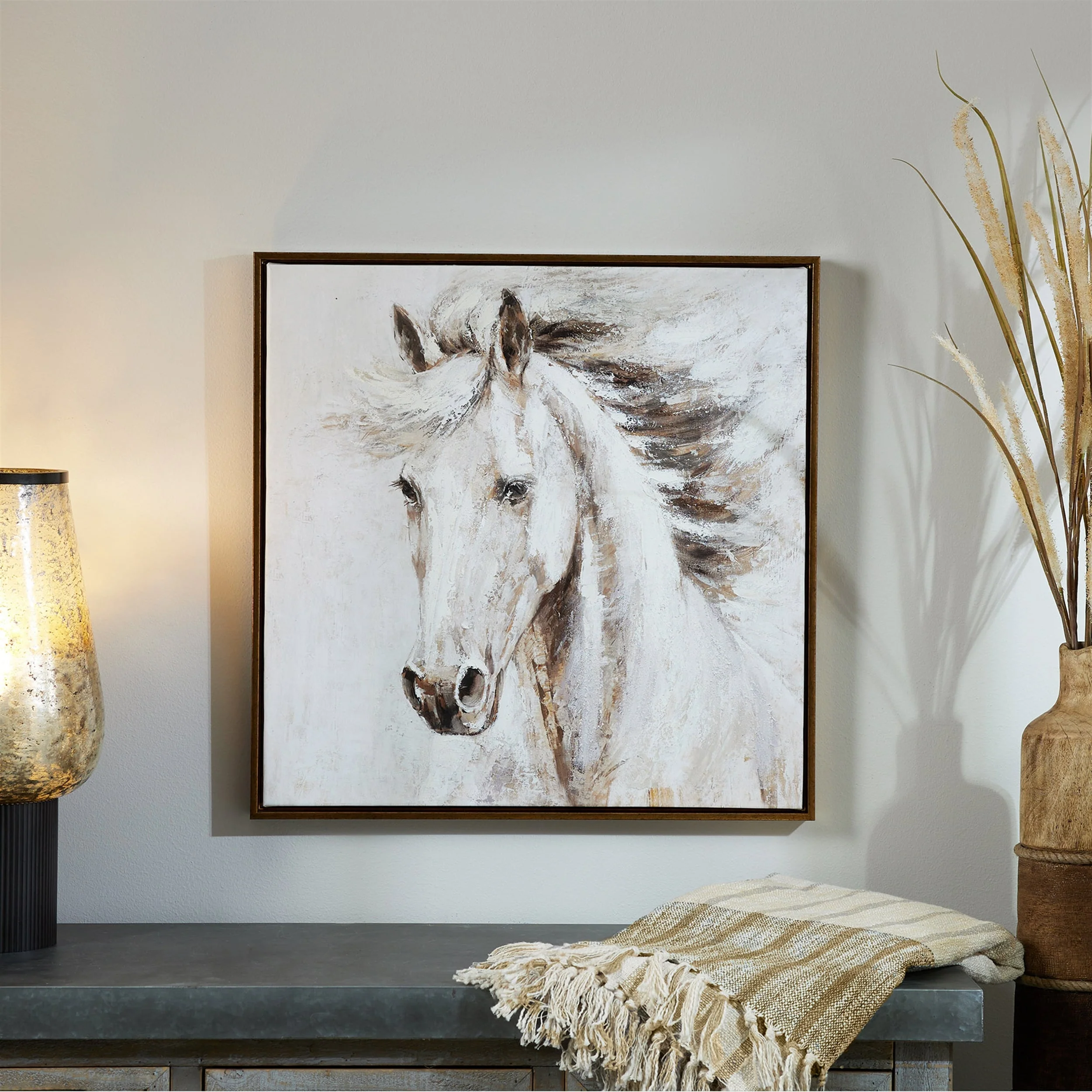 Framed Horse Canvas Art 24" Square - Image 4