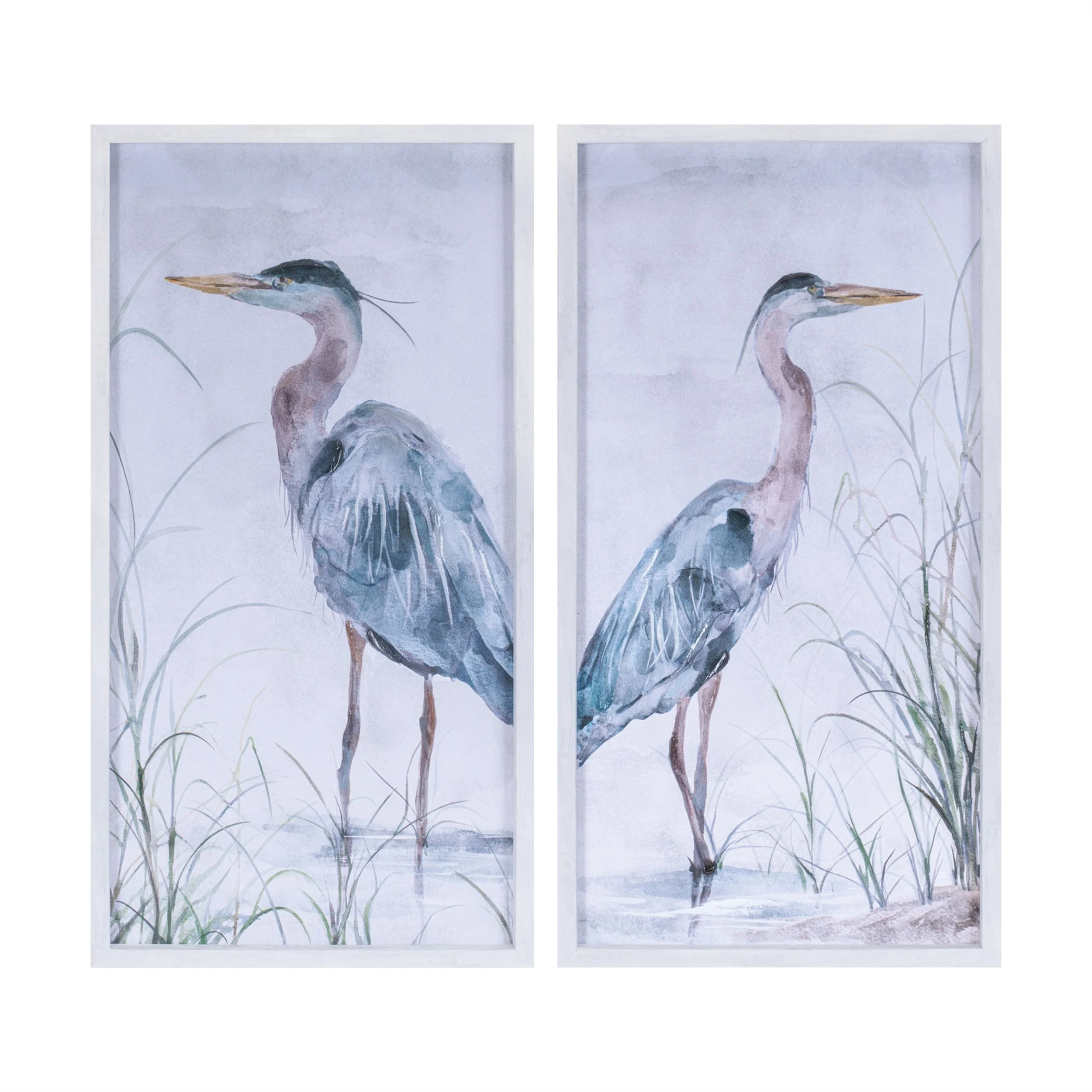 Framed lake heron bird wall print (set of 2) - Image 2