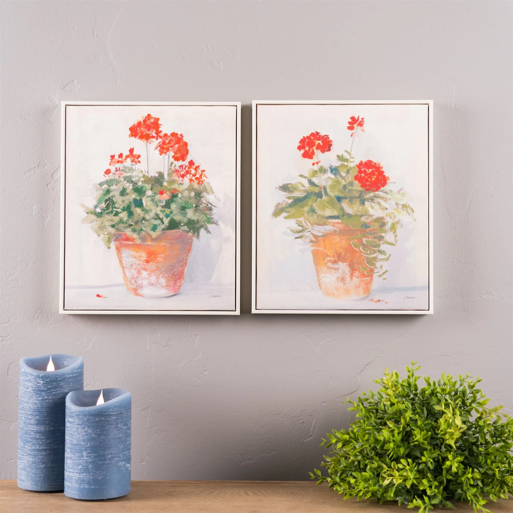 Framed Potted Geranium Print (Set of 2) - Image 4