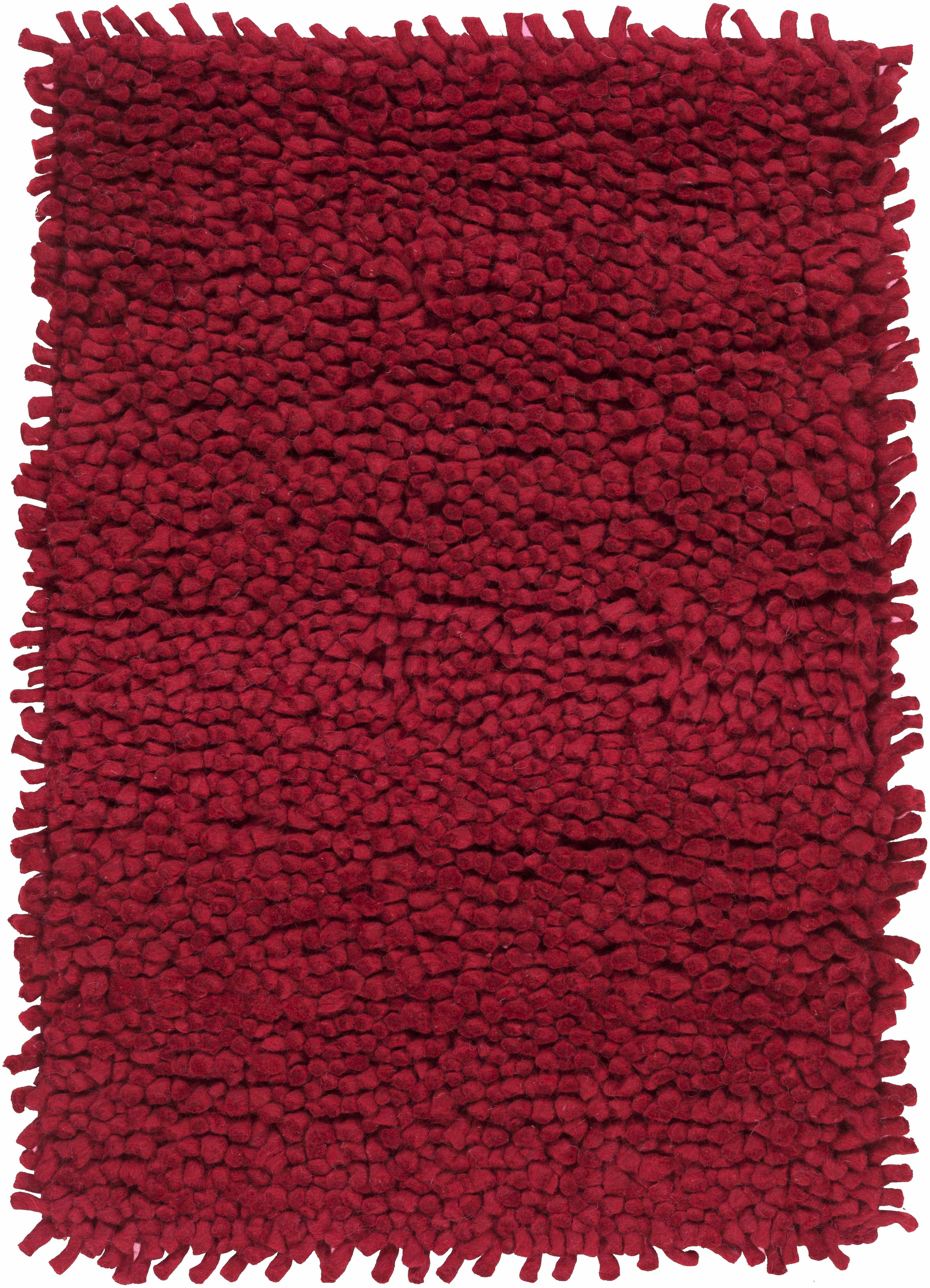 Frederika Solid Dark Red Wool Shag Rug - Clearance - Image 5