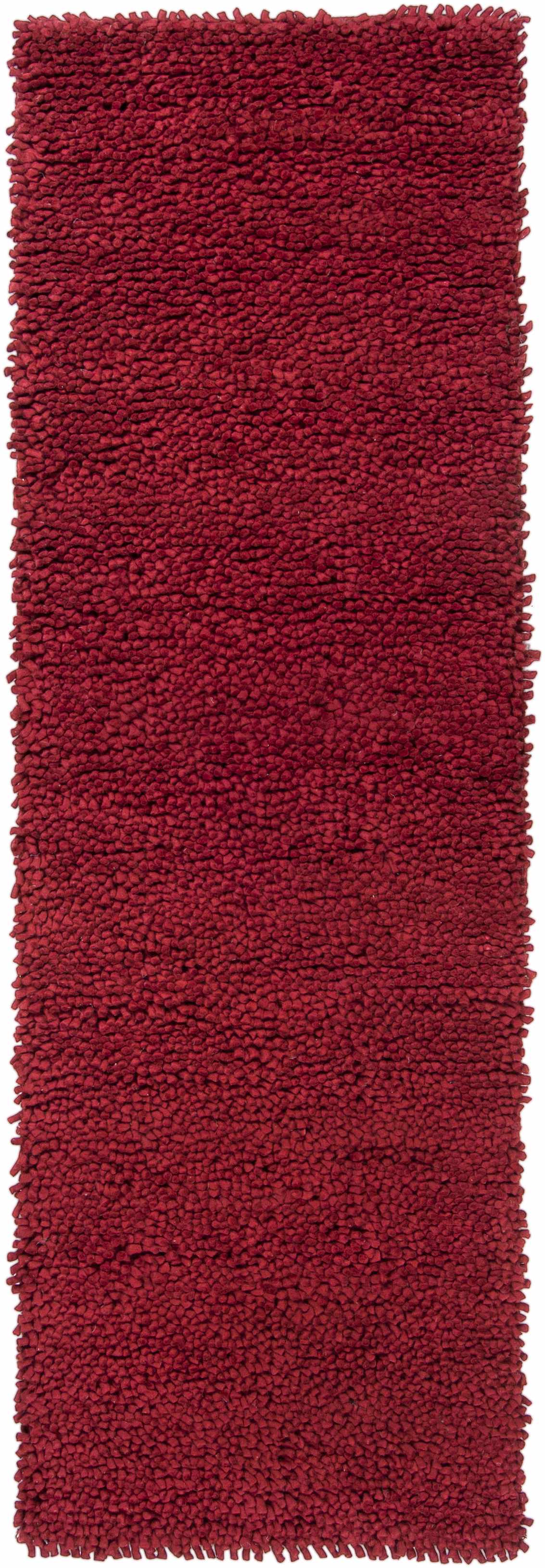Frederika Solid Dark Red Wool Shag Rug - Clearance - Image 6