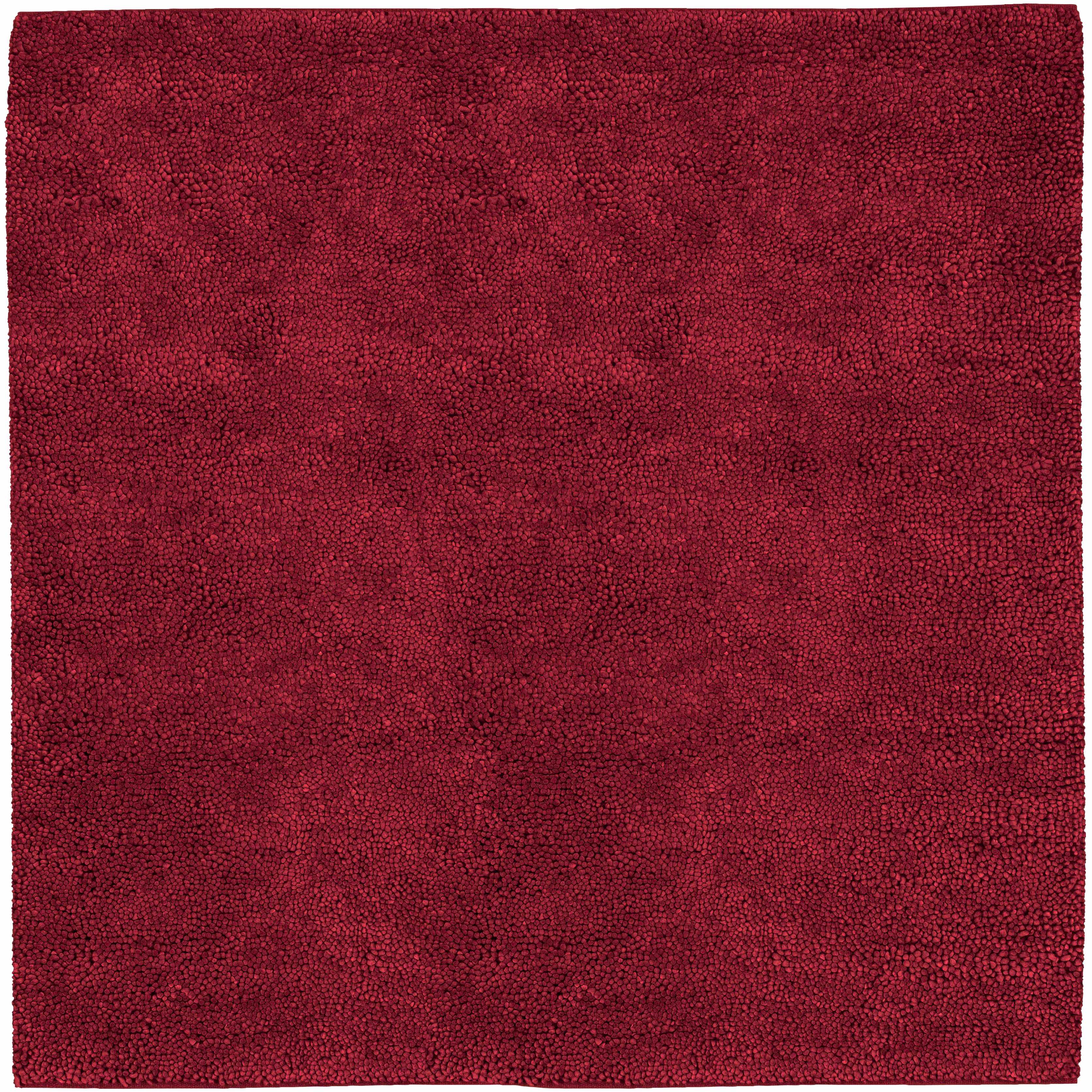 Frederika Solid Dark Red Wool Shag Rug - Clearance - Image 8