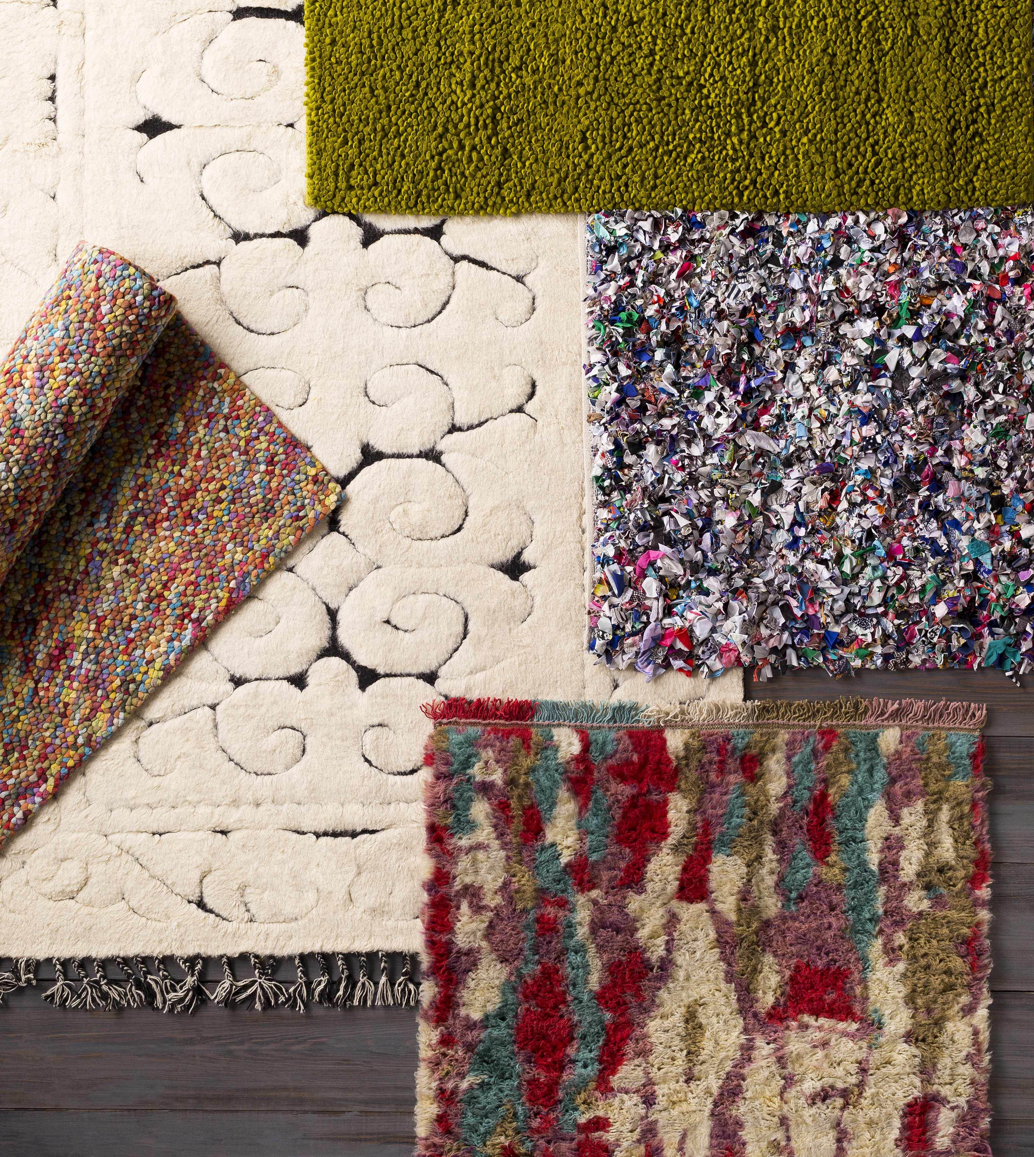 Frederika Solid Olive Green Wool Shag Rug - Clearance - Image 11