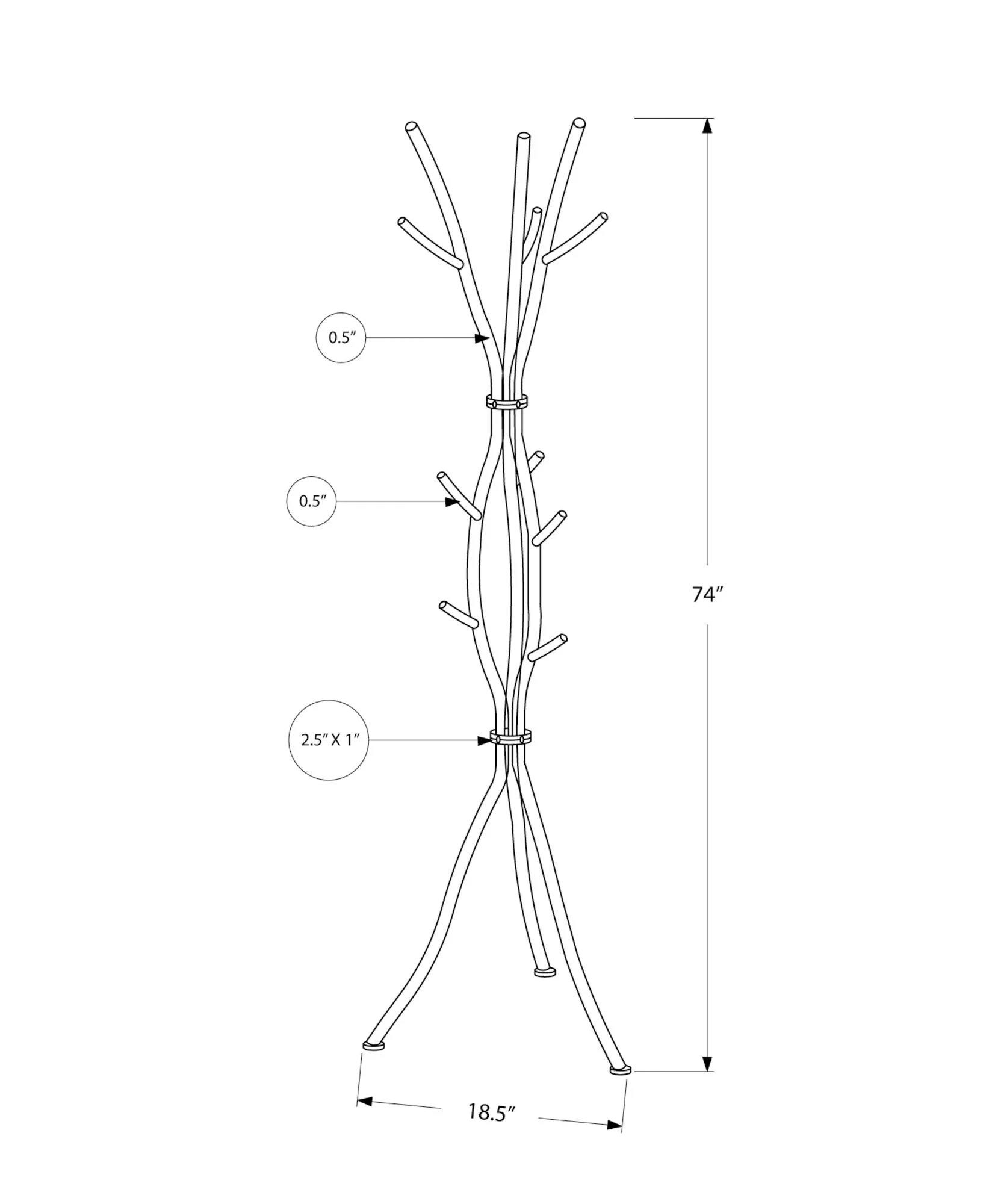 Freestanding Coat Rack Hall Tree with 11 Hooks - Image 9