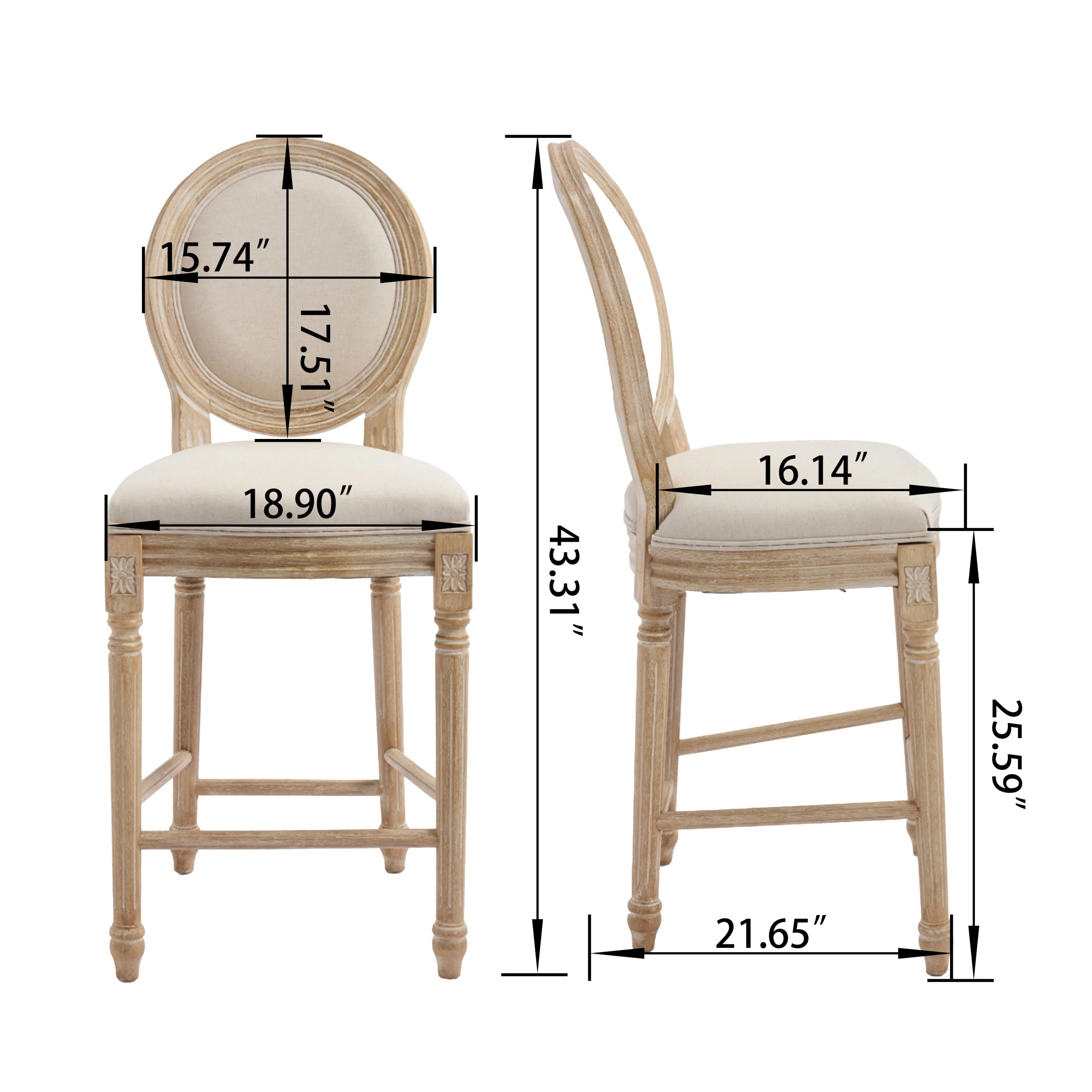French Country 26'' Height Bar Chairs Set of 2 - Image 22