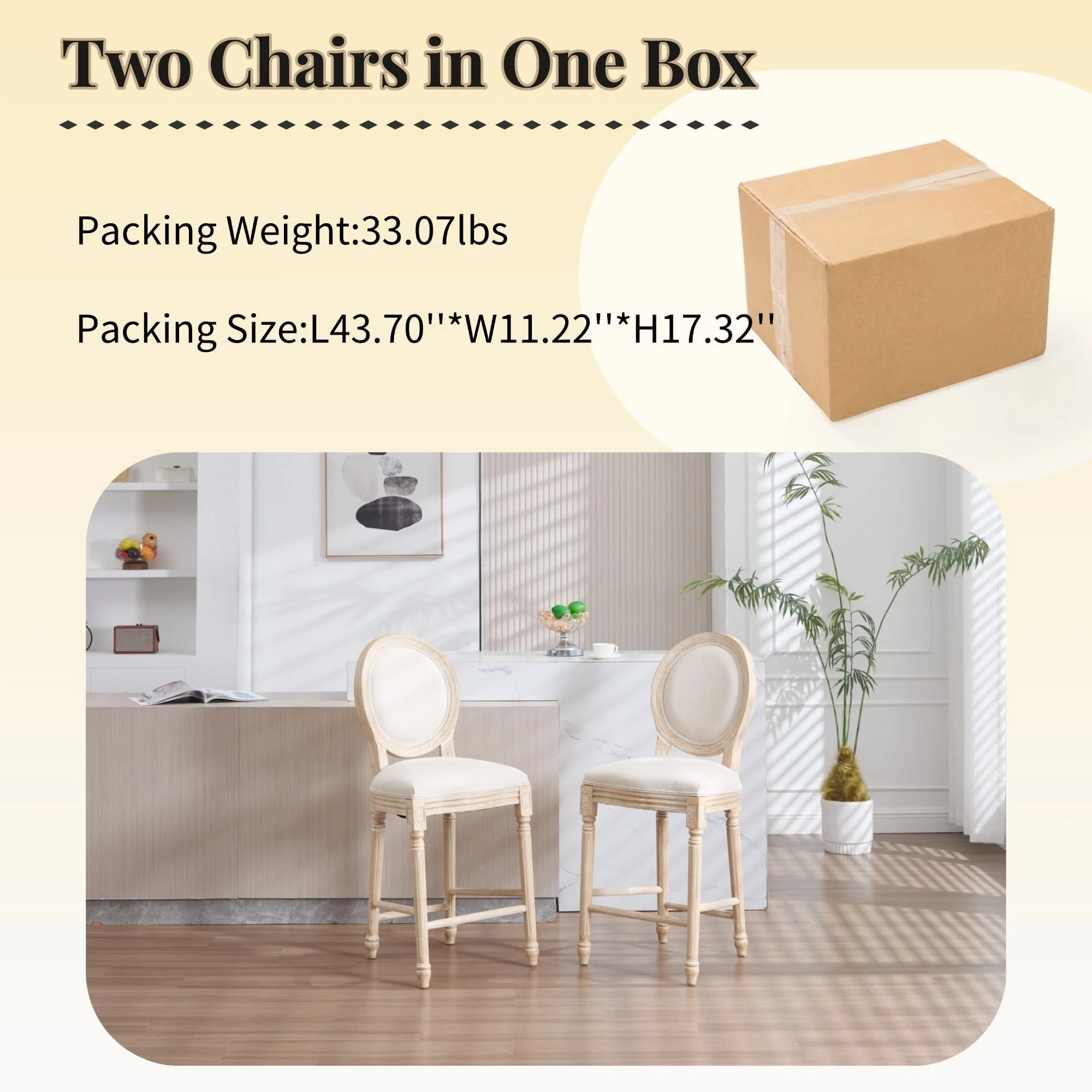 French Country 26'' Height Bar Chairs Set of 2 - Image 7
