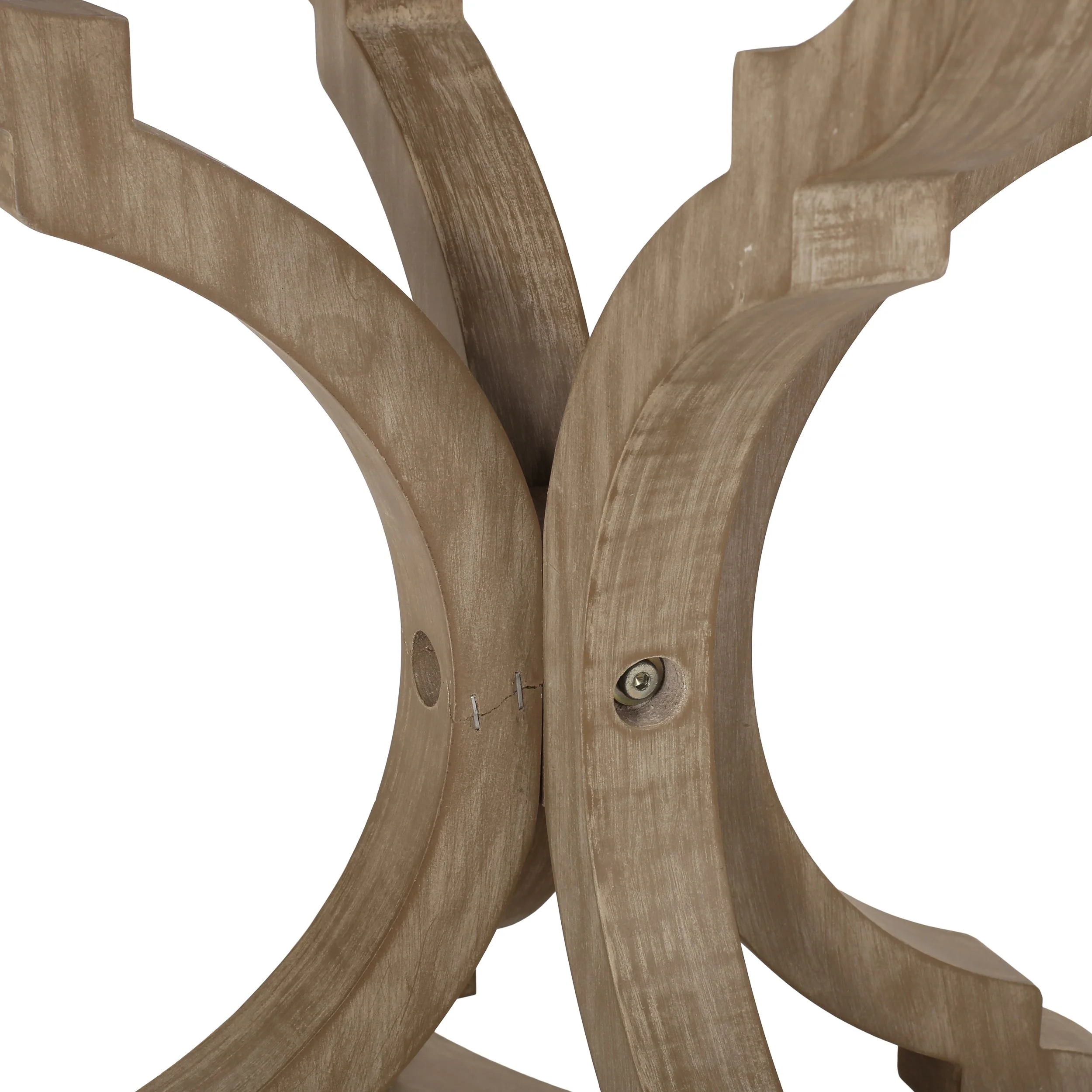 French Country Accent Table with Hourglass Design in Natural MDF - Image 10