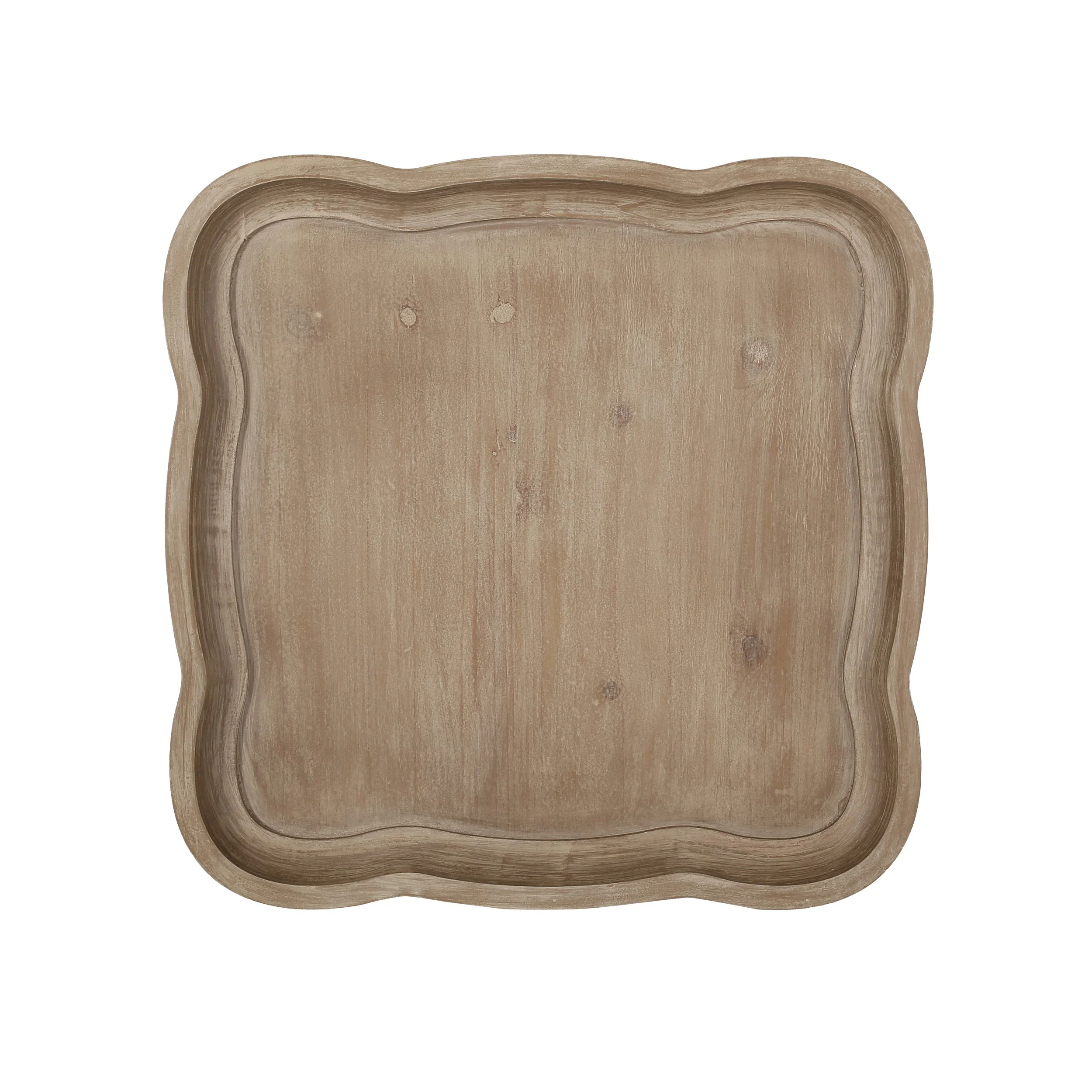 French Country Accent Table with Hourglass Design in Natural MDF - Image 7