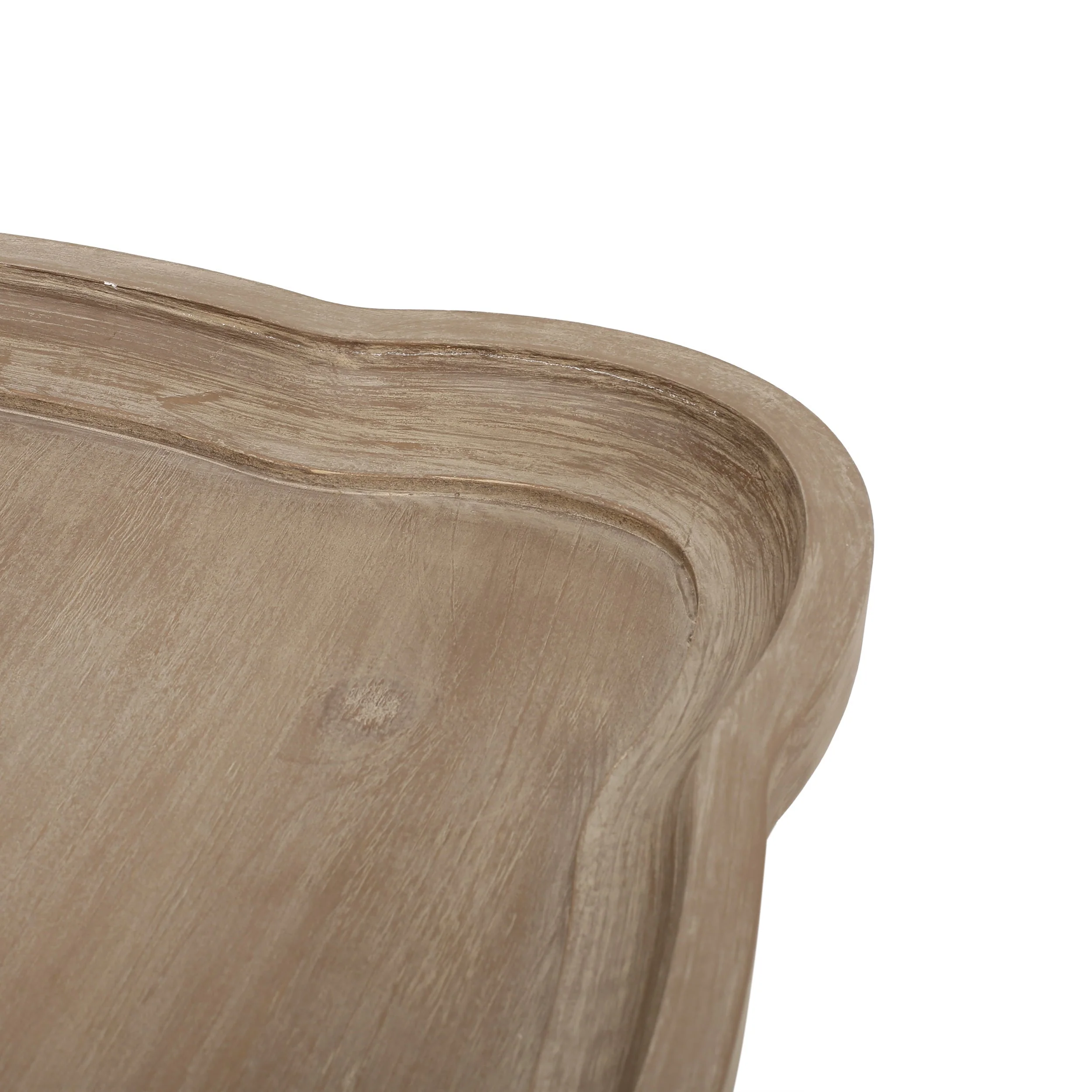 French Country Accent Table with Hourglass Design in Natural MDF - Image 8