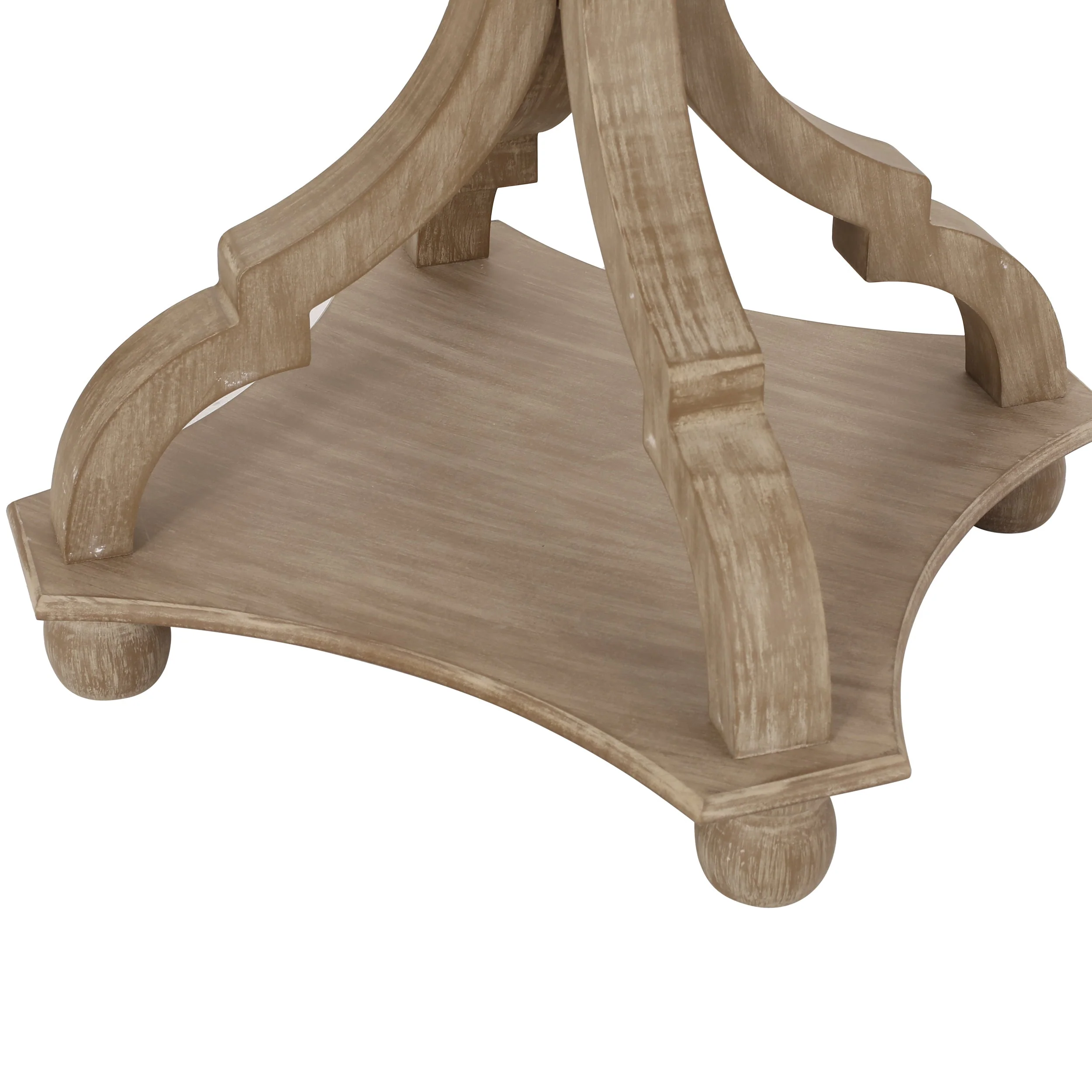 French Country Accent Table with Hourglass Design in Natural MDF - Image 9