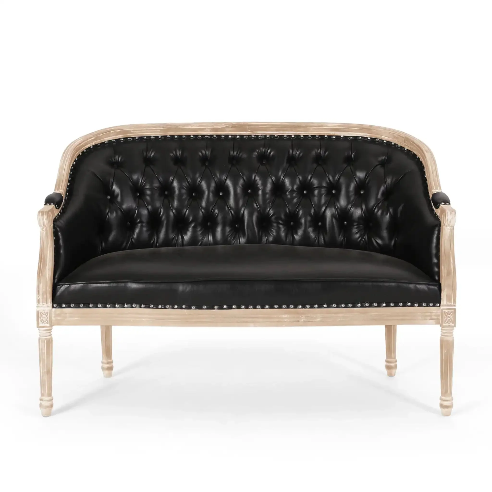 French Country Chesterfield Style Tufted Loveseat - Image 3