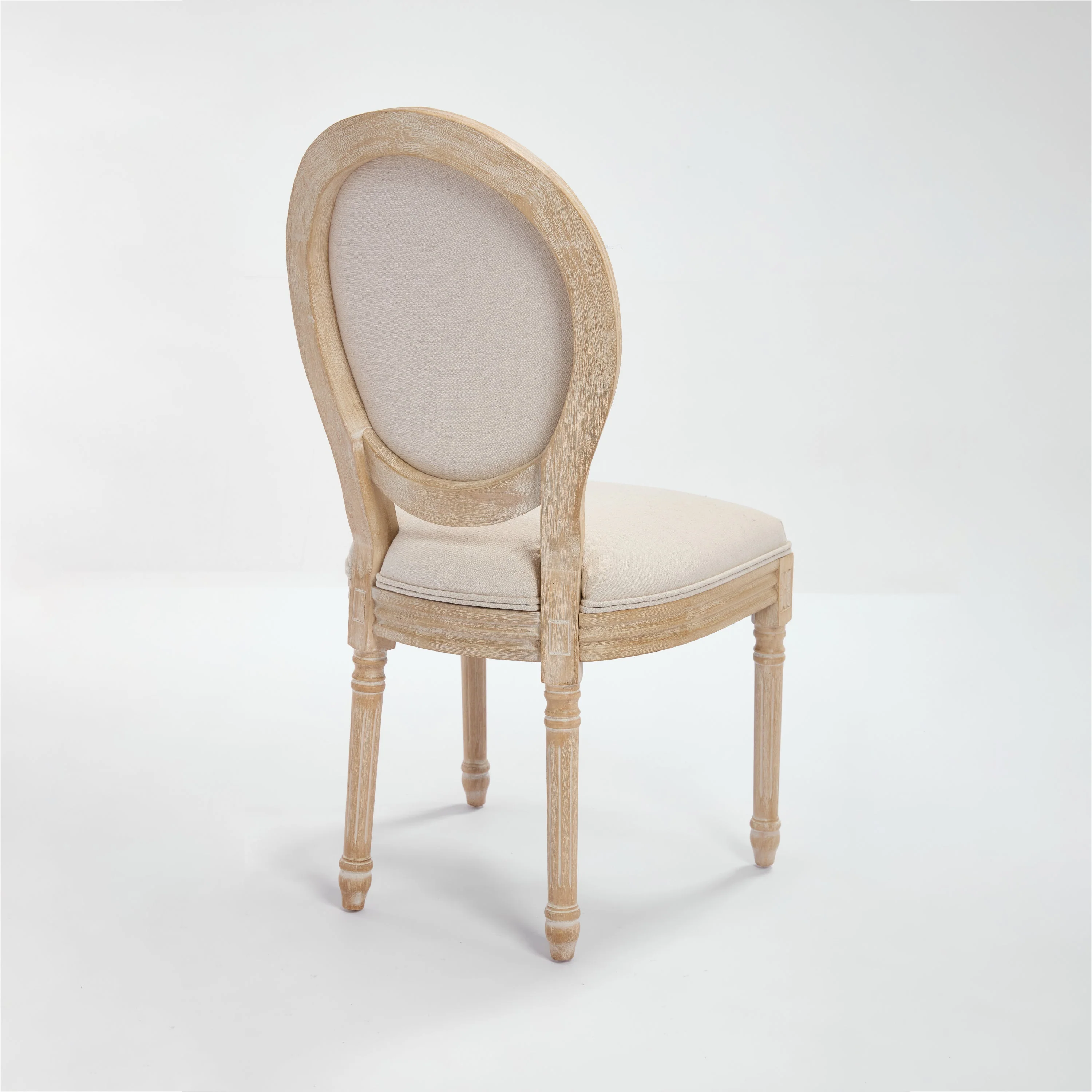French Country Dining Chairs Set of 2 with Upholstered Round Back - Image 26