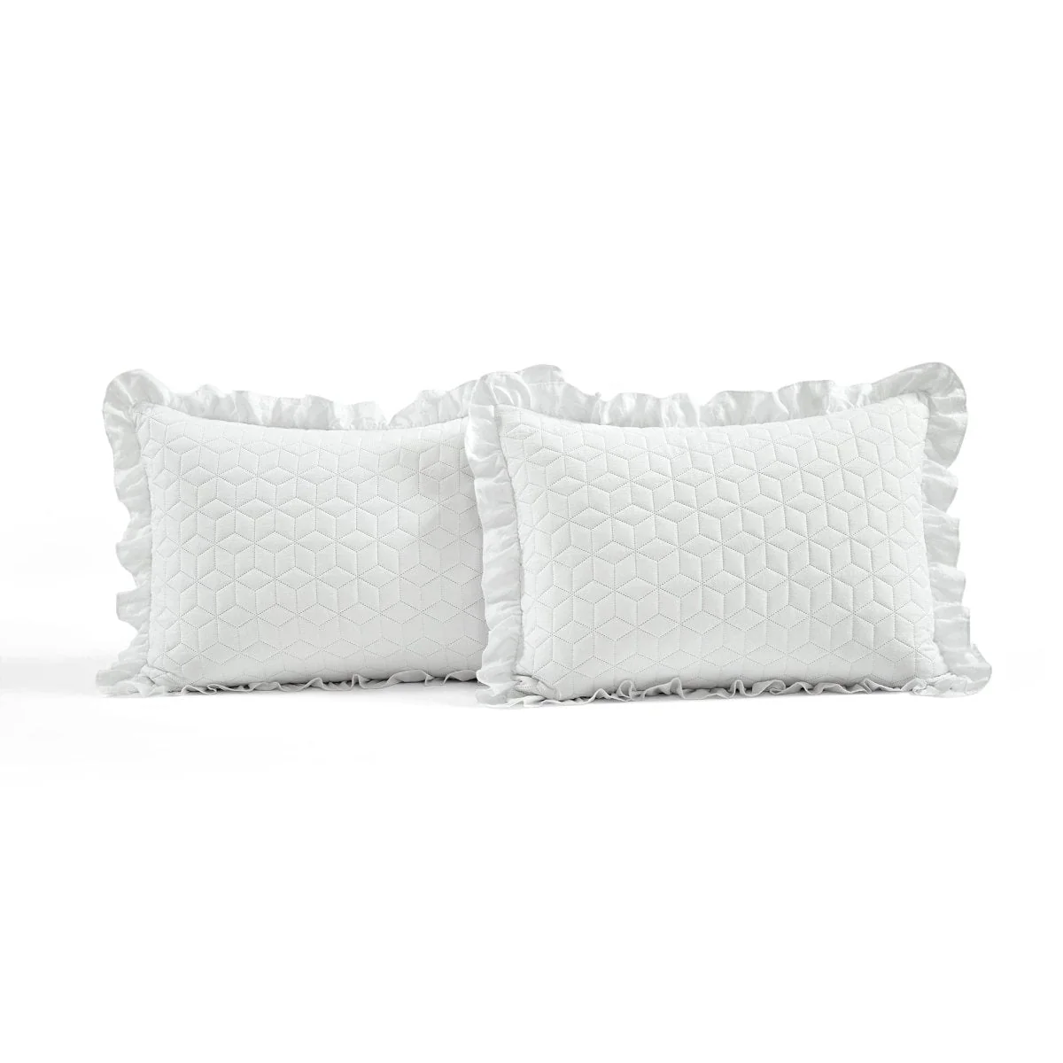 French Country Geo Ruffle Skirt 3 Piece Bedspread Set - Image 13