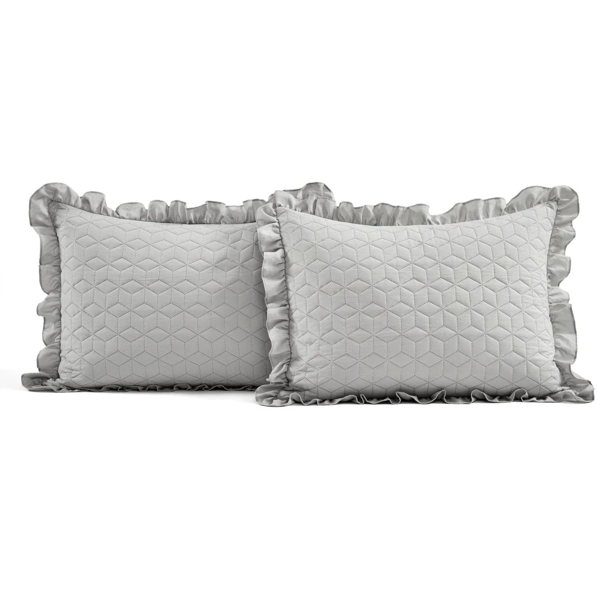 French Country Geo Ruffle Skirt 3 Piece Bedspread Set - Image 15