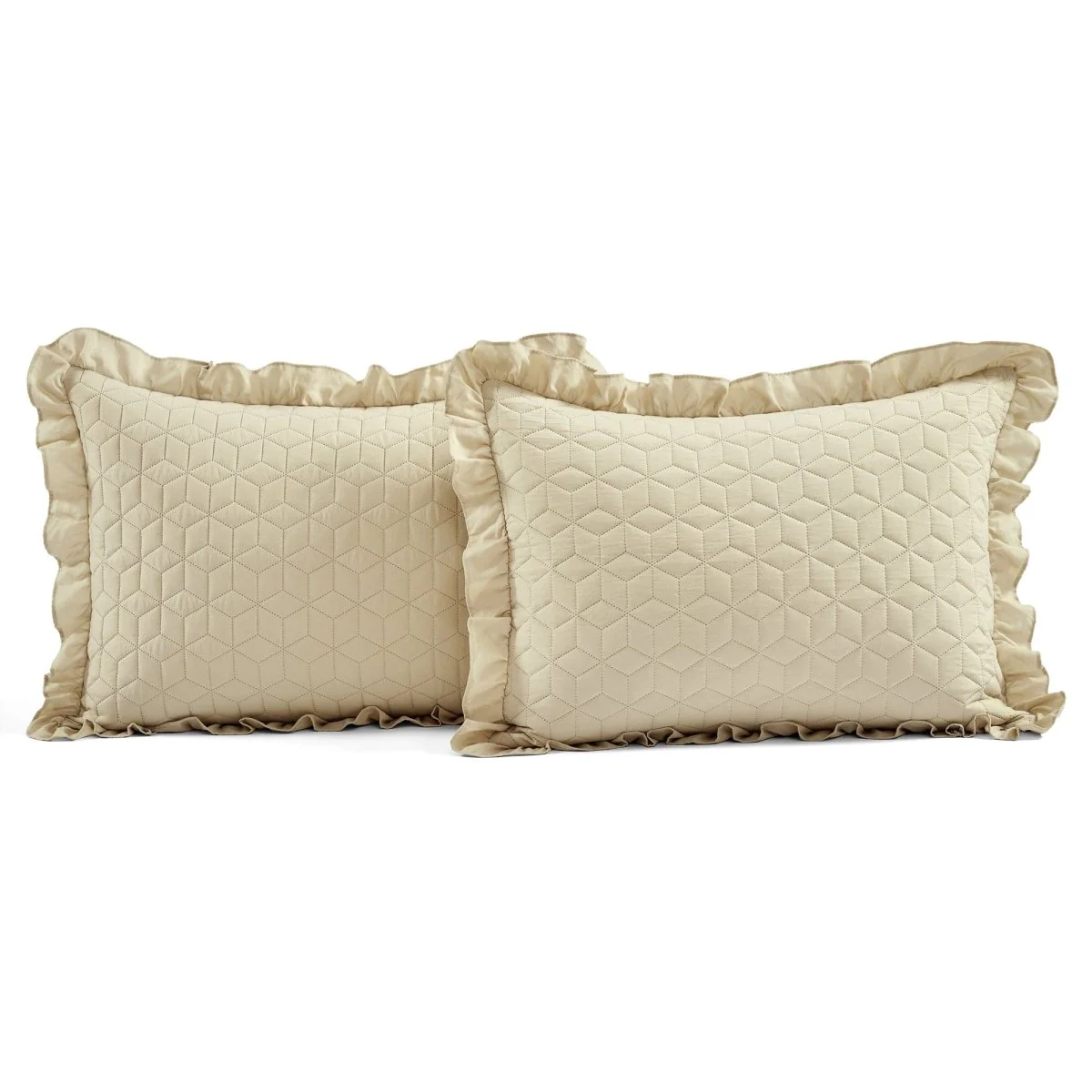 French Country Geo Ruffle Skirt 3 Piece Bedspread Set - Image 16