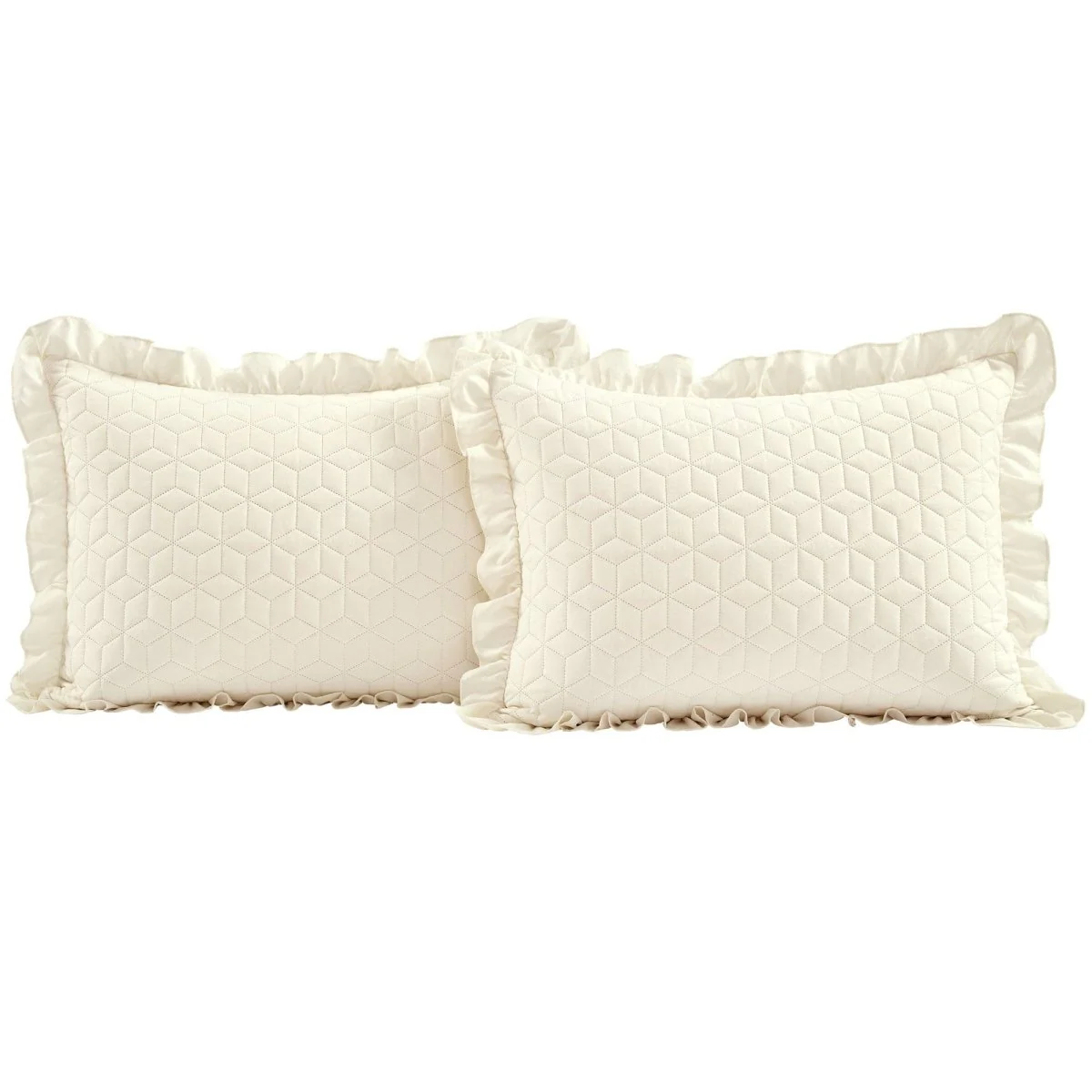 French Country Geo Ruffle Skirt 3 Piece Bedspread Set - Image 17
