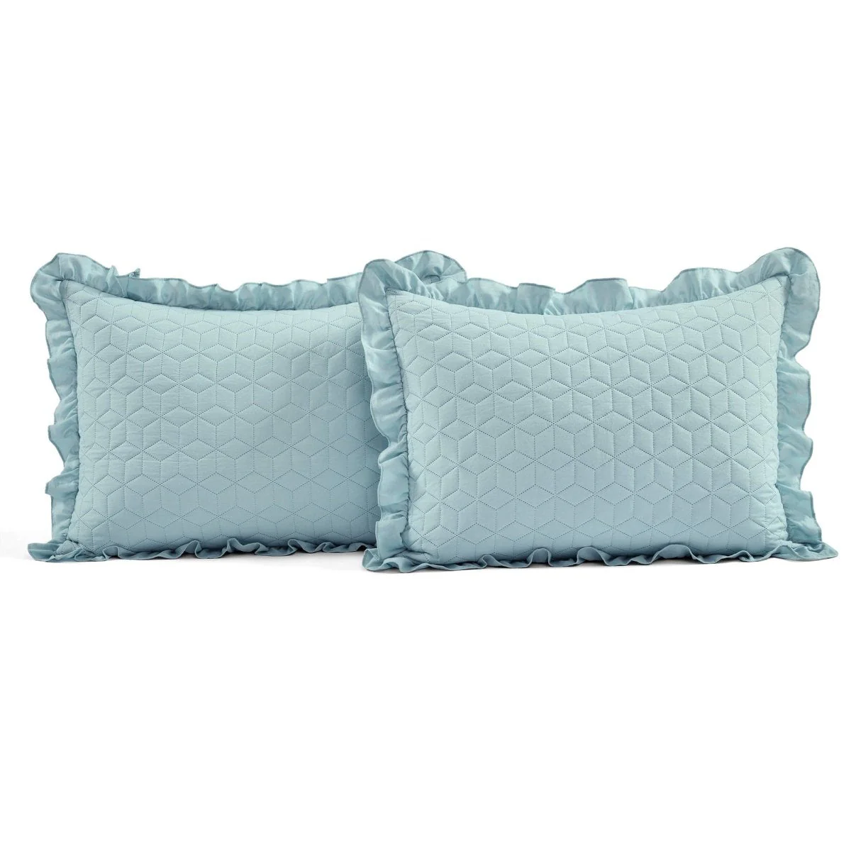 French Country Geo Ruffle Skirt 3 Piece Bedspread Set - Image 18
