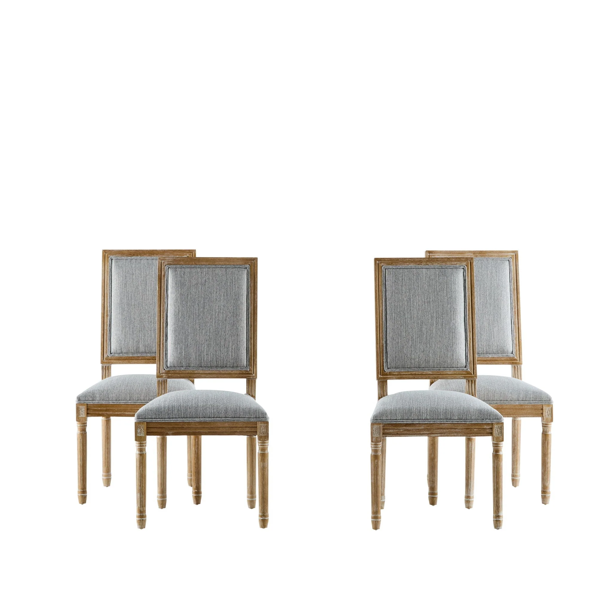 French Country Style Dining Chair With Upholstered Seating And Fluted Legs - Image 10