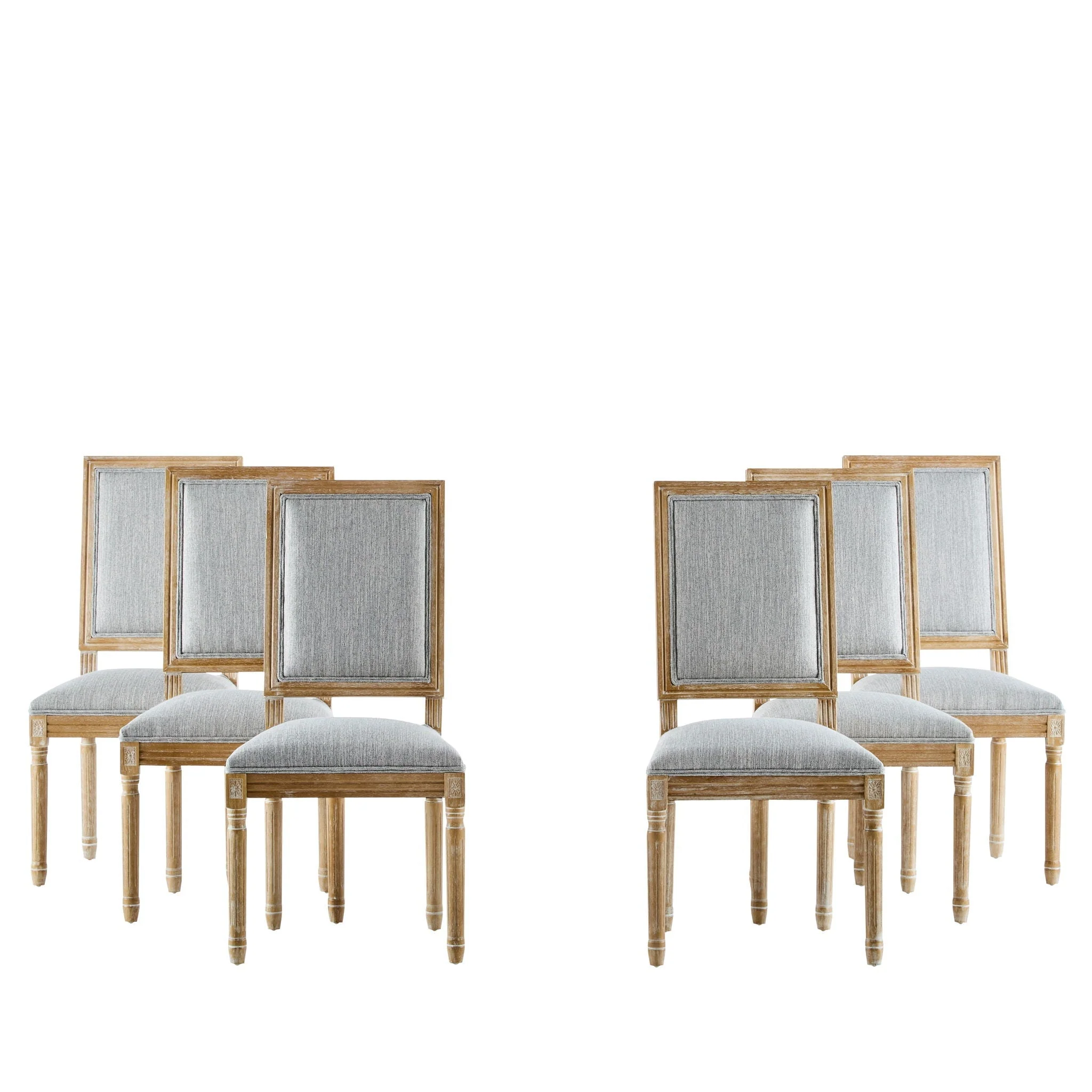 French Country Style Dining Chair With Upholstered Seating And Fluted Legs - Image 12