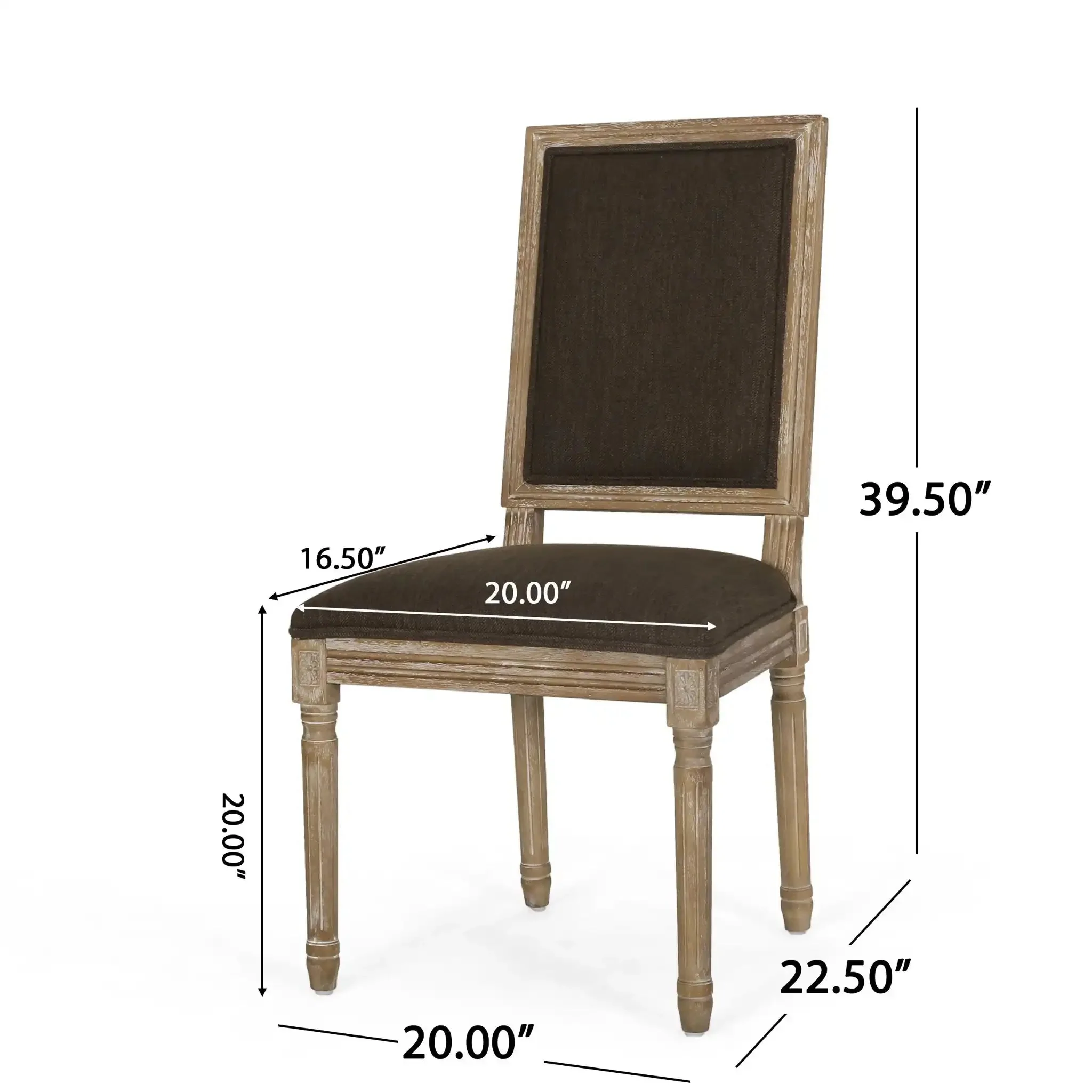 French Country Style Dining Chair With Upholstered Seating And Fluted Legs - Image 16