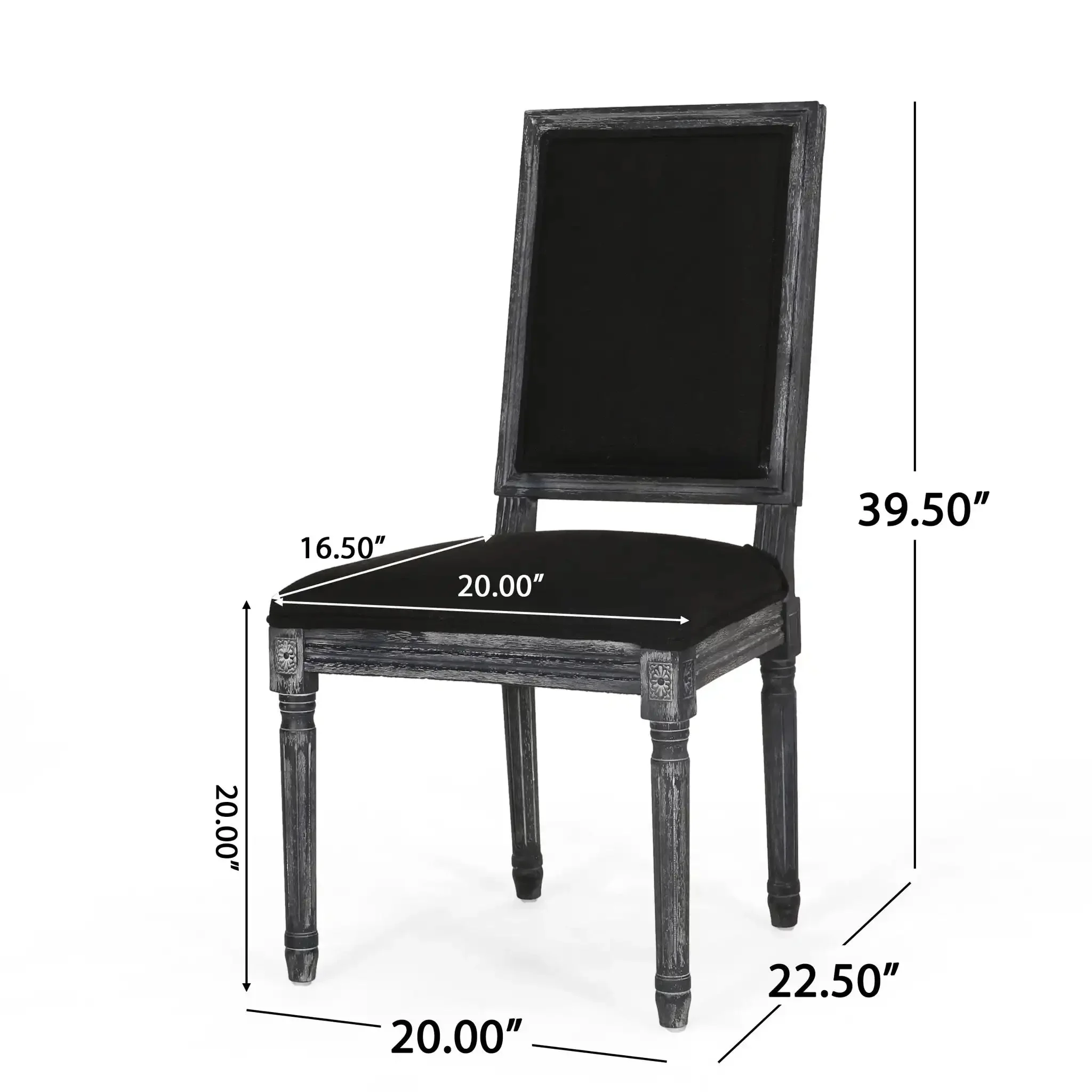 French Country Style Dining Chair With Upholstered Seating And Fluted Legs - Image 19