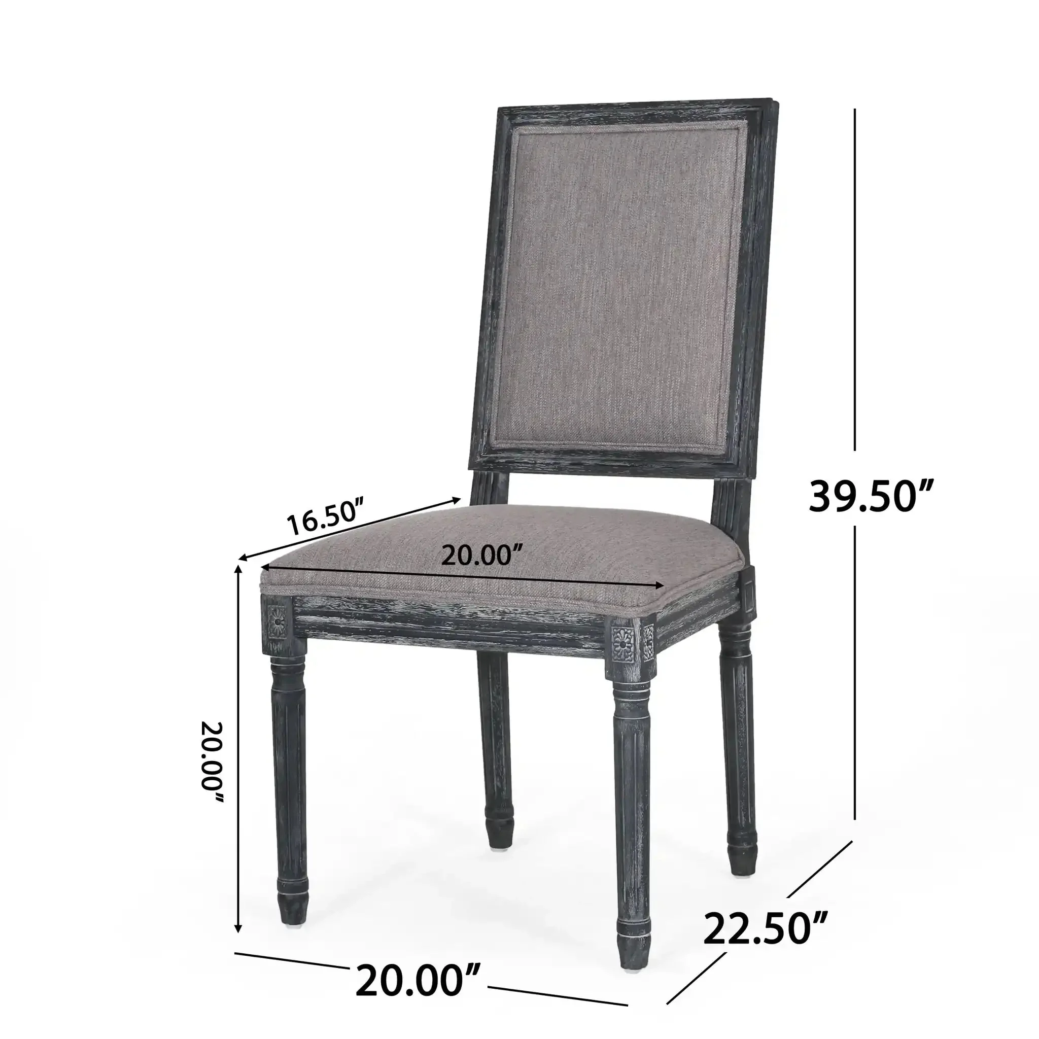 French Country Style Dining Chair With Upholstered Seating And Fluted Legs - Image 20