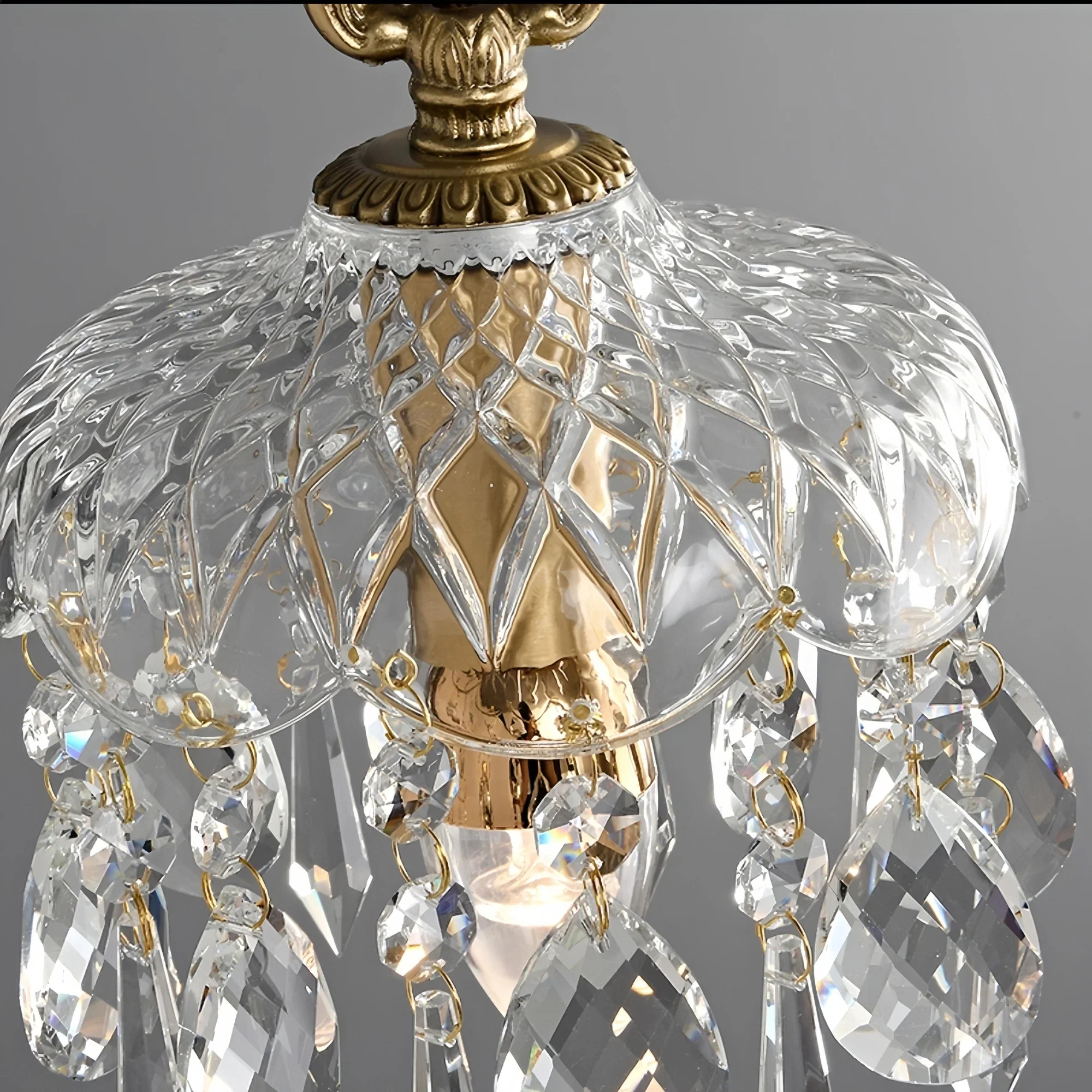 French Retro Glass Pendant Light LED Hanging Lamp Bedroom Bar Restaurant Decor - Image 6