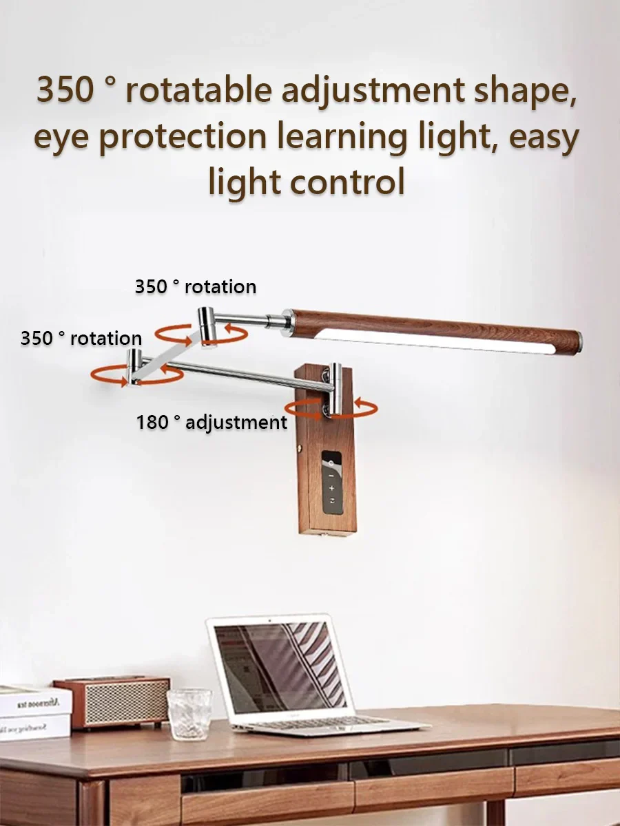 French Vintage Plug In Wall Sconce Adjustable Arm Bedside Reading Light - Image 5