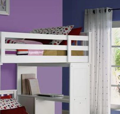 Freya - Twin Loft Bed With Storage (Not Including The Bottom Twin Bed) - White - Image 4