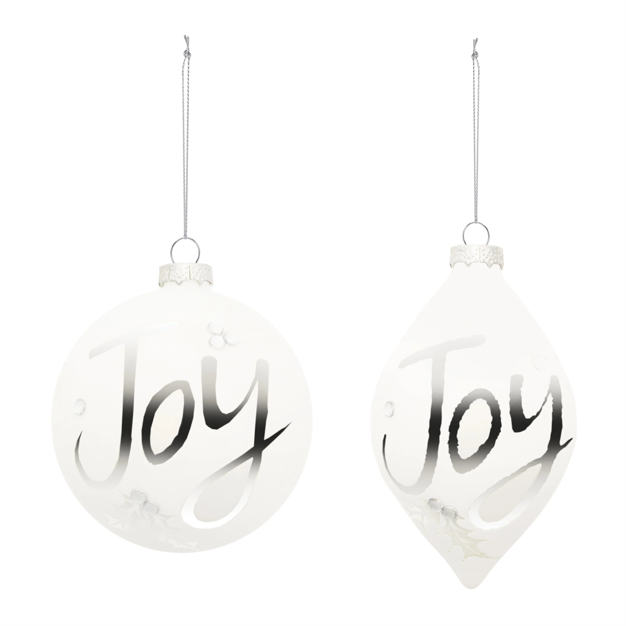 Frosted Glass Joy Ornament (Set of 6) - Image 2