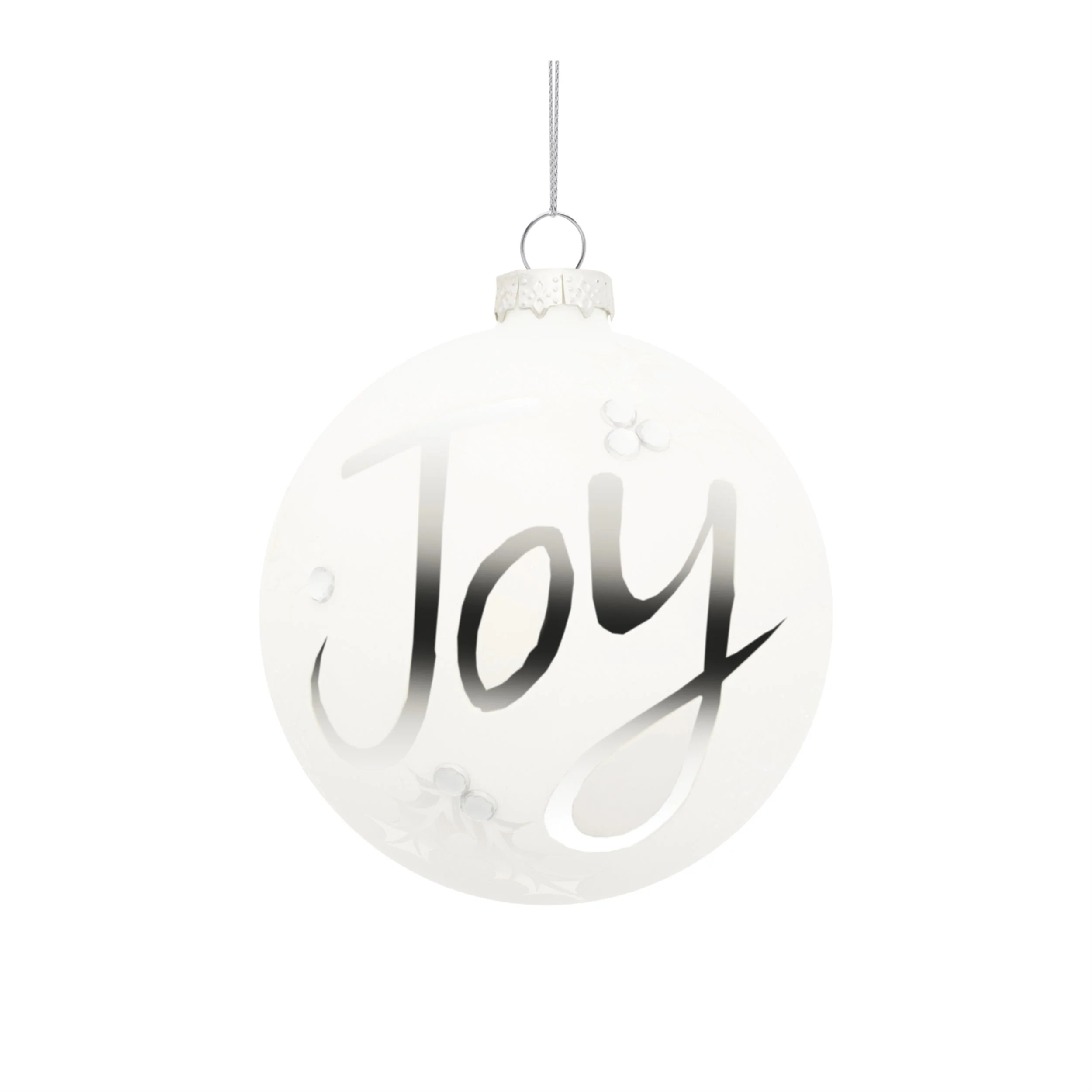 Frosted Glass Joy Ornament (Set of 6) - Image 3