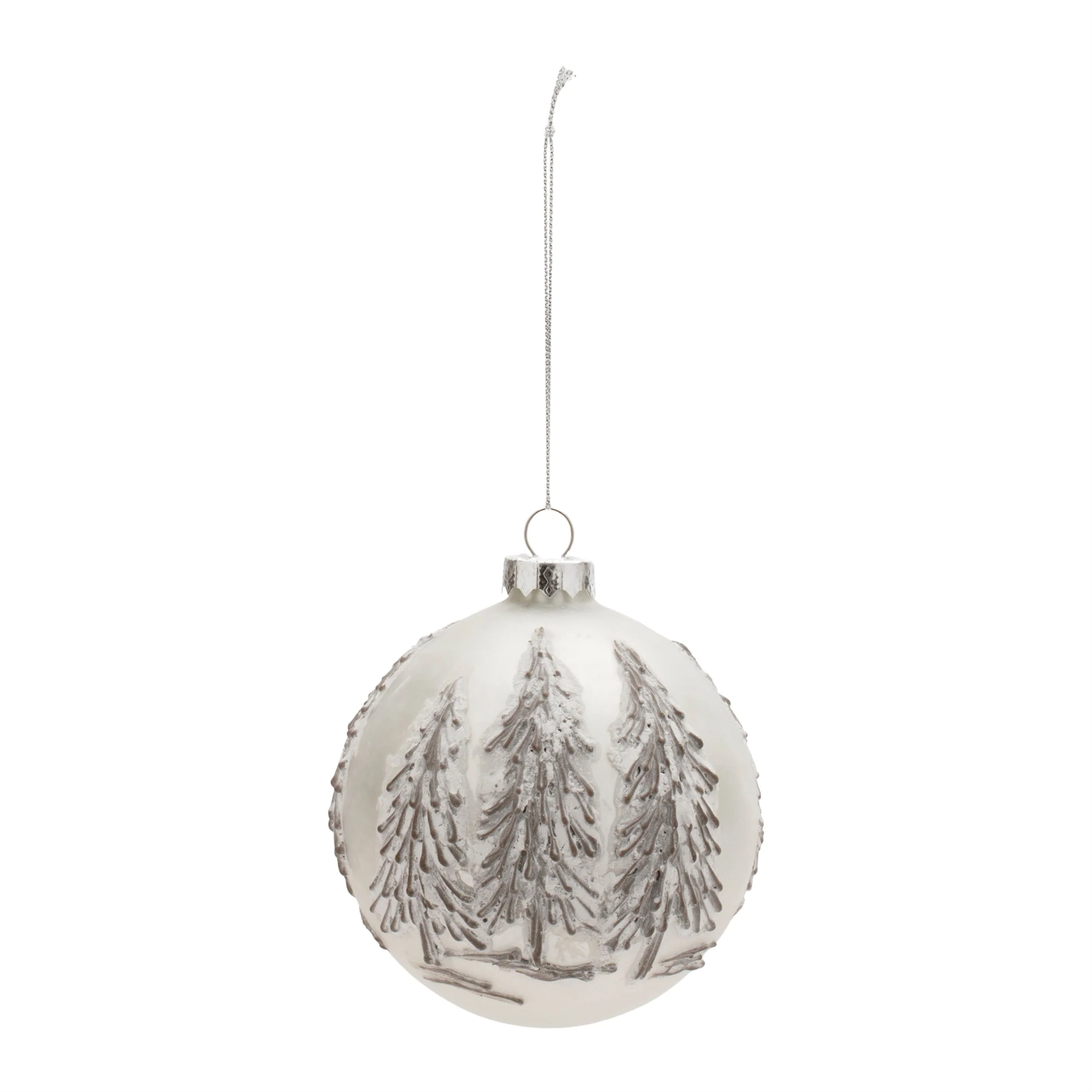 Frosted Pine Tree Ball Ornament (Set of 6) - Image 2