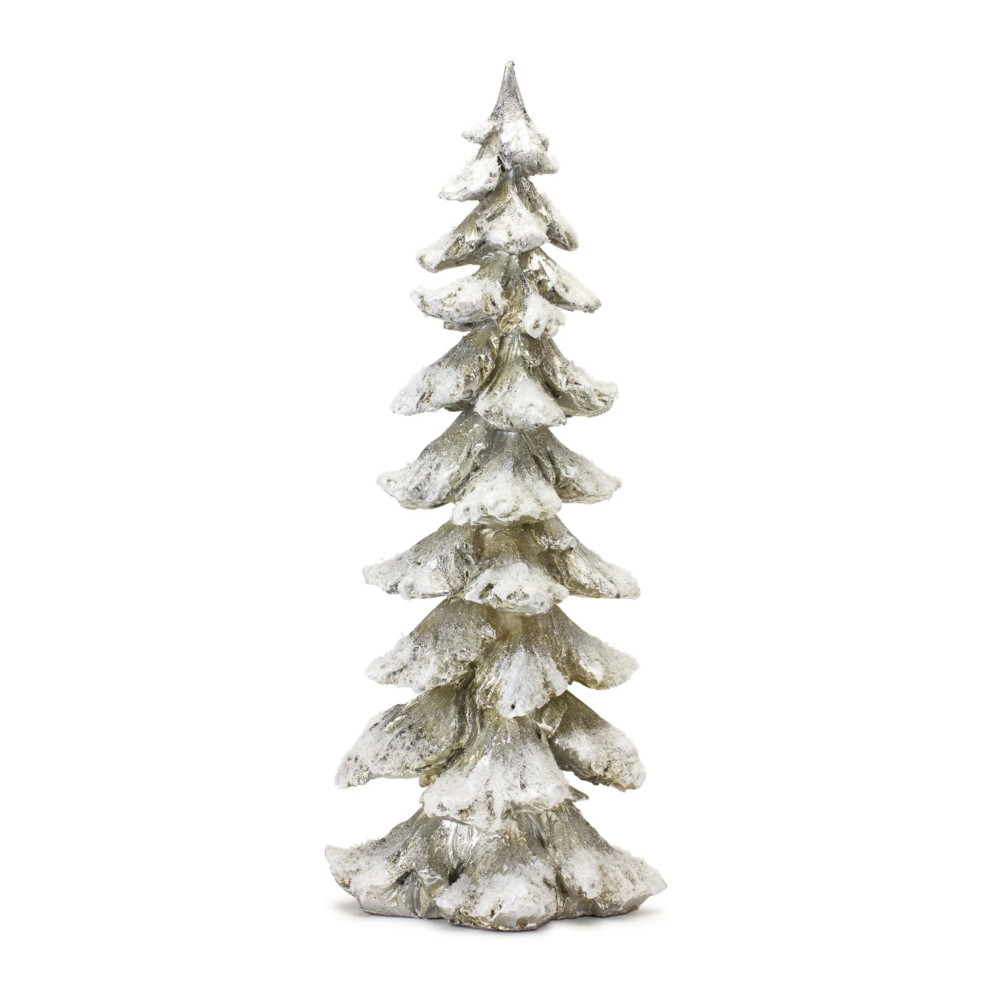 Frosted Pine Tree Decor with Silver Finish (Set of 4) - Image 2