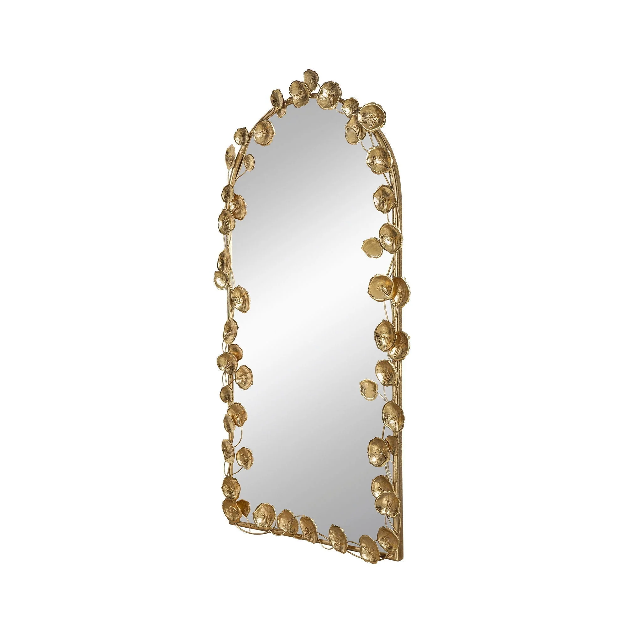 Full Length Arched Wall Mirror With Gold Leaf Accents - Image 3