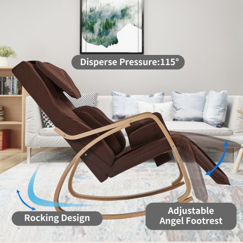 Full Massage Function Air Pressure Comfortable Relax Rocking Chair, Lounge Chair Relax Chair - Brown - Image 4