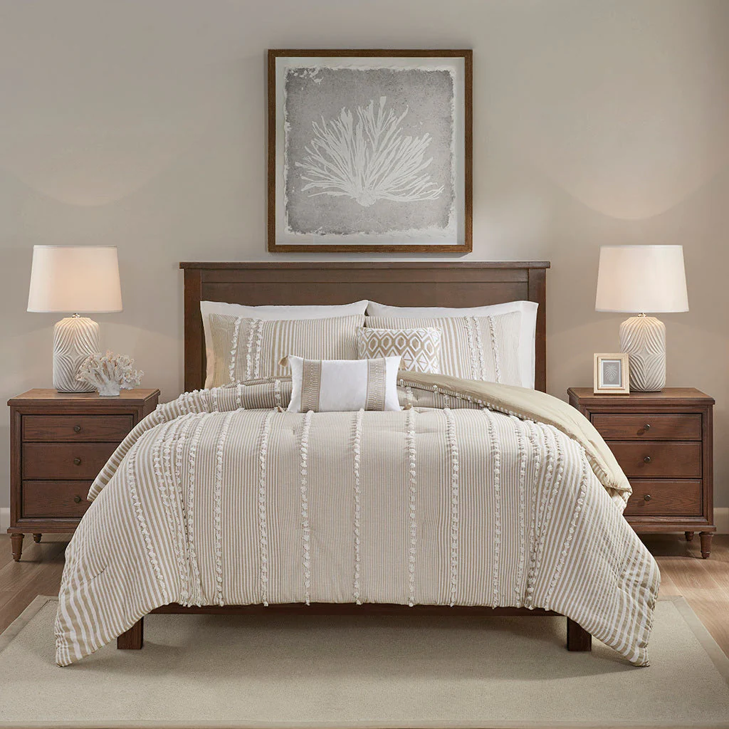 Full/Queen 3 Piece Cotton Yarn Dyed Comforter Set - Image 2