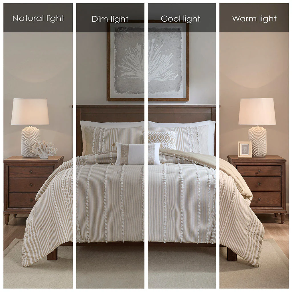 Full/Queen 3 Piece Cotton Yarn Dyed Comforter Set - Image 3