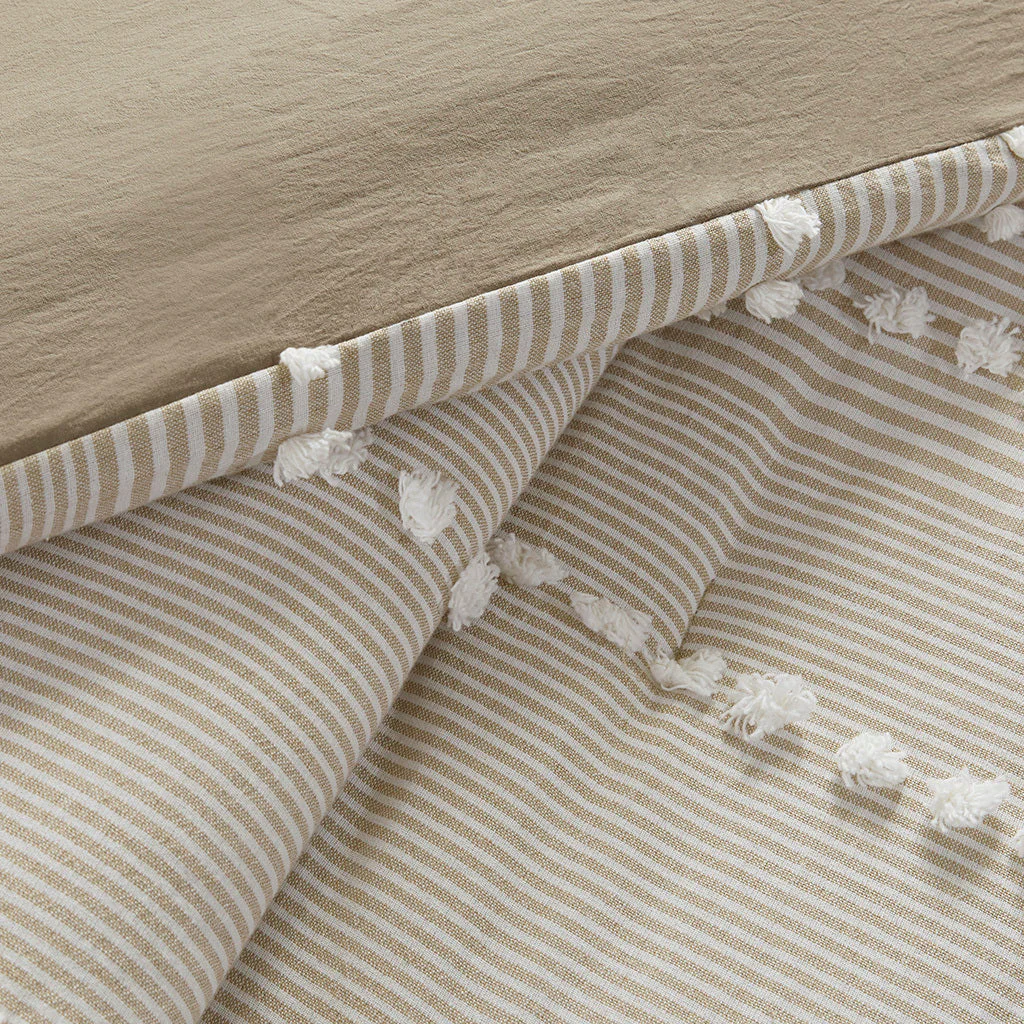 Full/Queen 3 Piece Cotton Yarn Dyed Comforter Set - Image 5