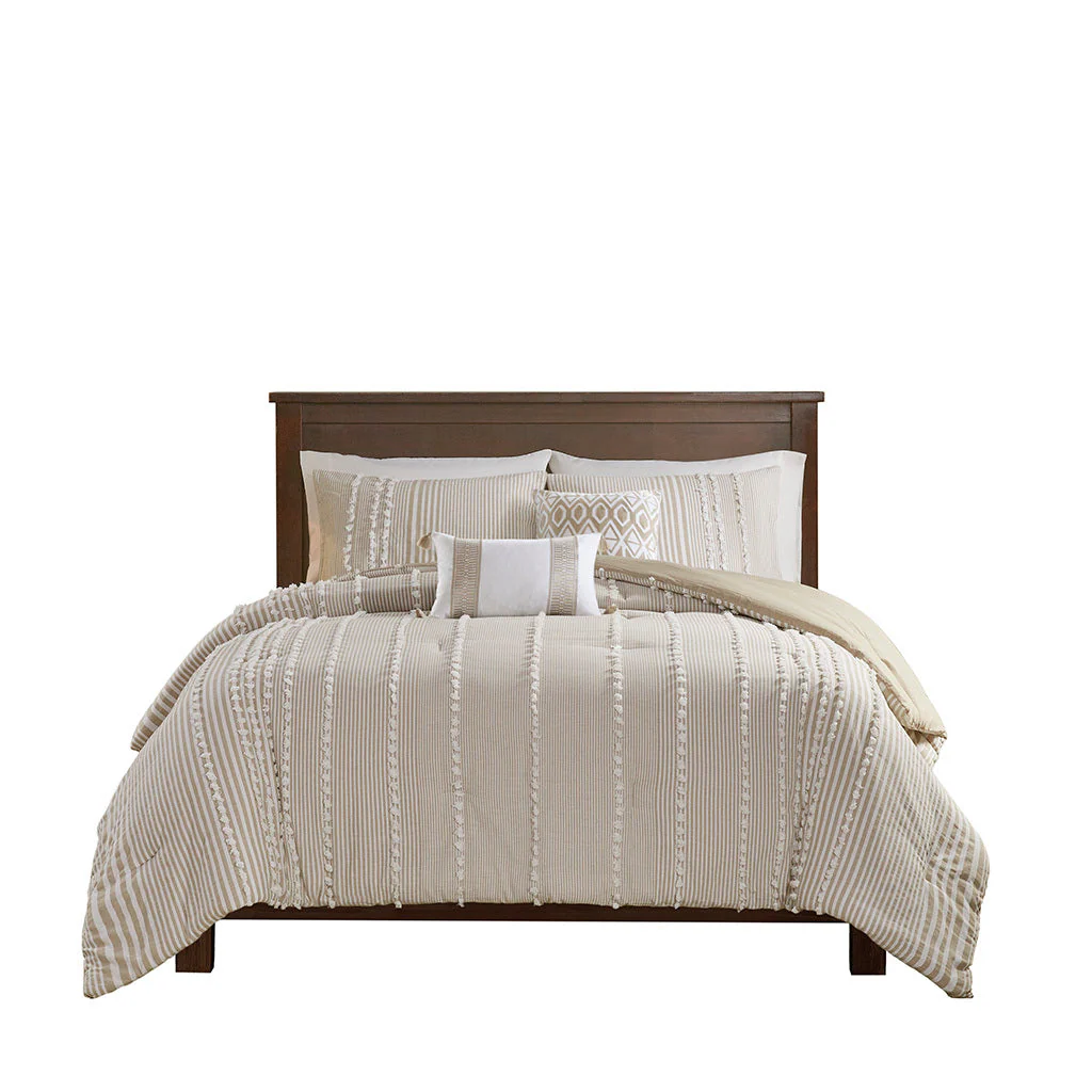 Full/Queen 3 Piece Cotton Yarn Dyed Comforter Set - Image 6