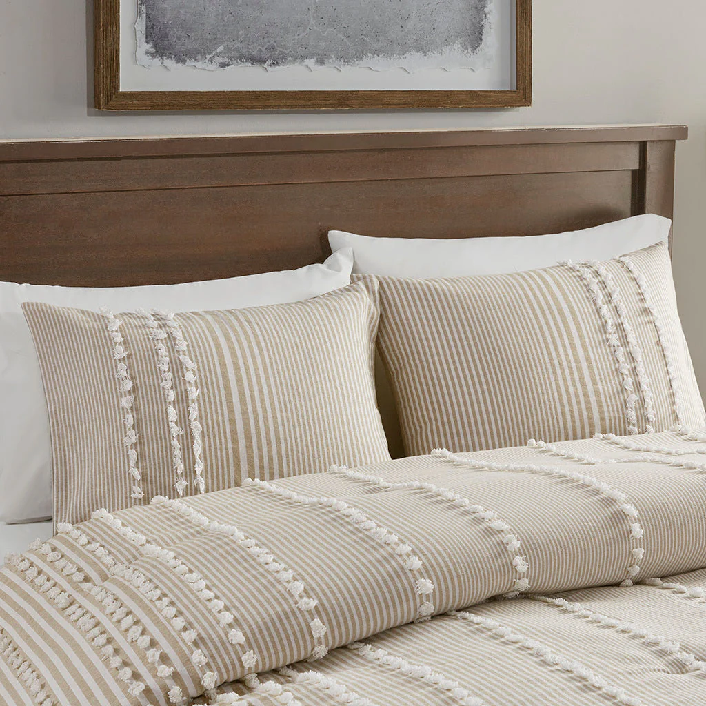 Full/Queen 3 Piece Cotton Yarn Dyed Comforter Set - Image 7