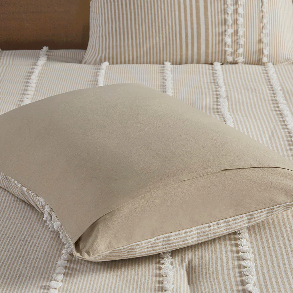 Full/Queen 3 Piece Cotton Yarn Dyed Comforter Set - Image 9