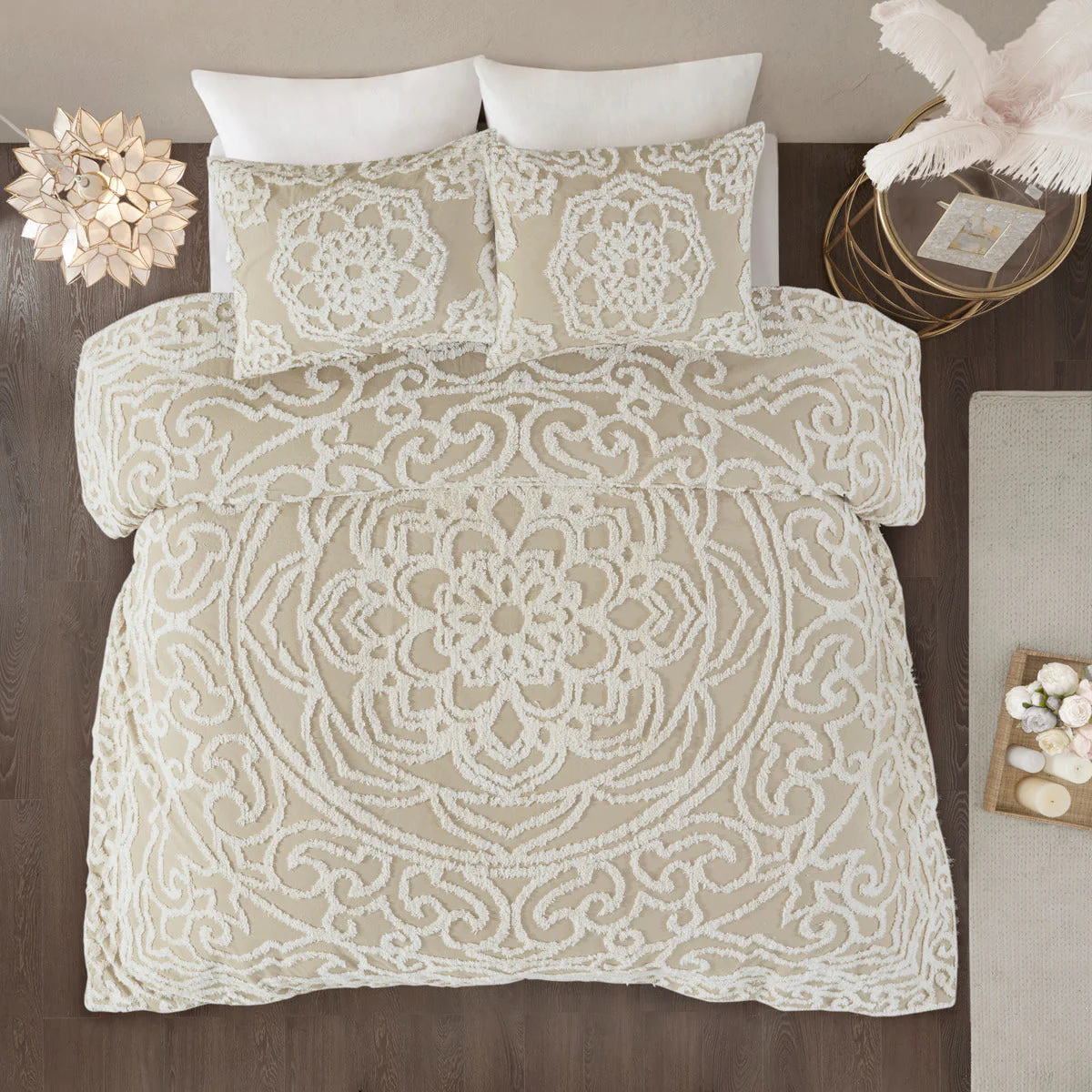 Full/Queen 3 Piece Tufted Cotton Duvet Cover Set - Image 3