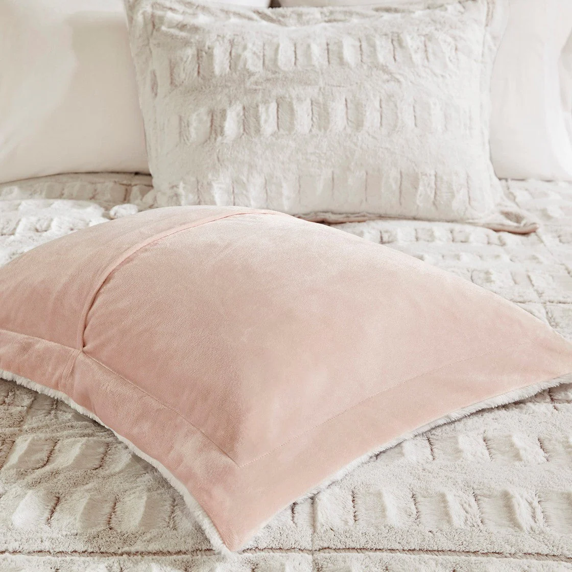 Full/Queen Back Print Long Fur Comforter Mini Set - Image 3
