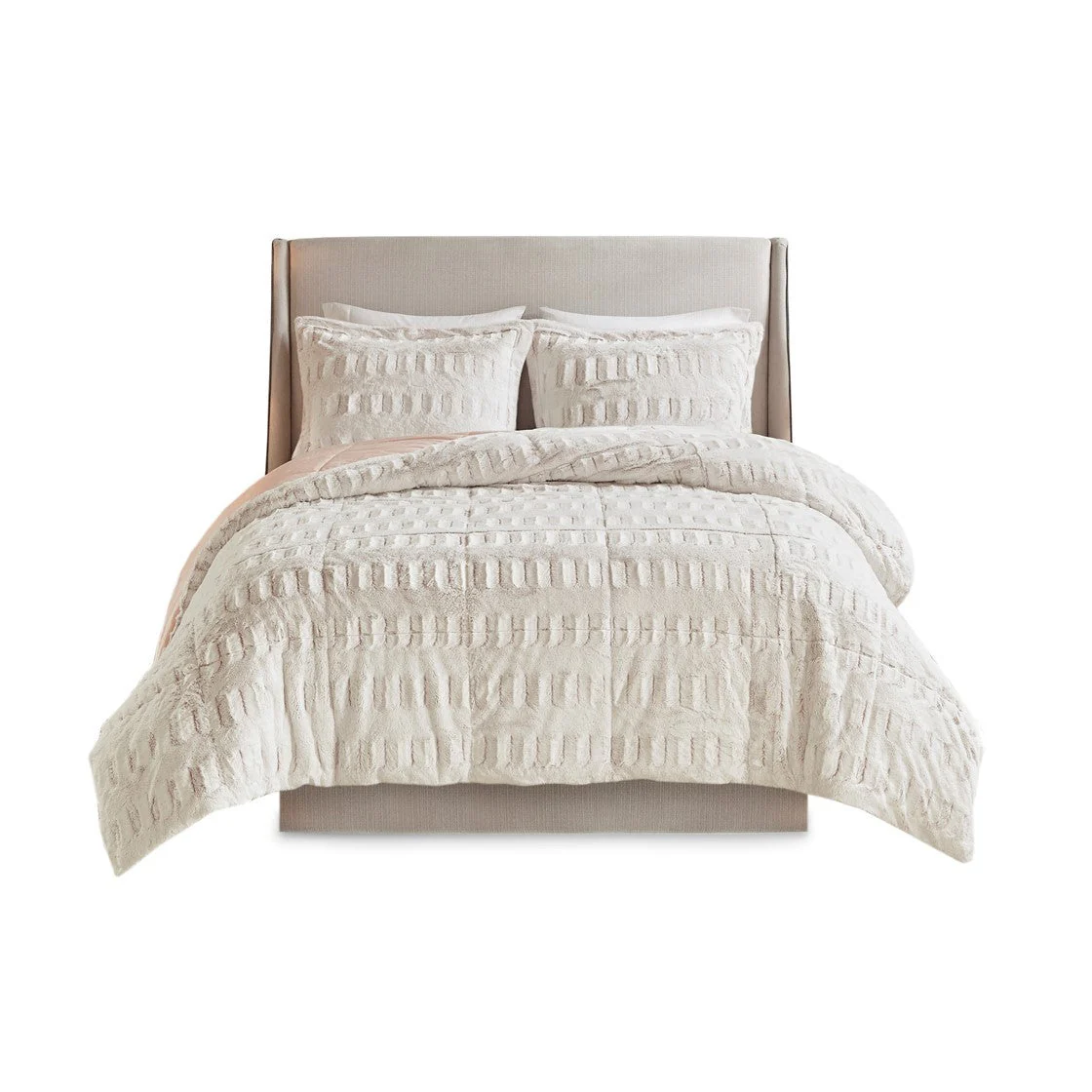 Full/Queen Back Print Long Fur Comforter Mini Set - Image 8