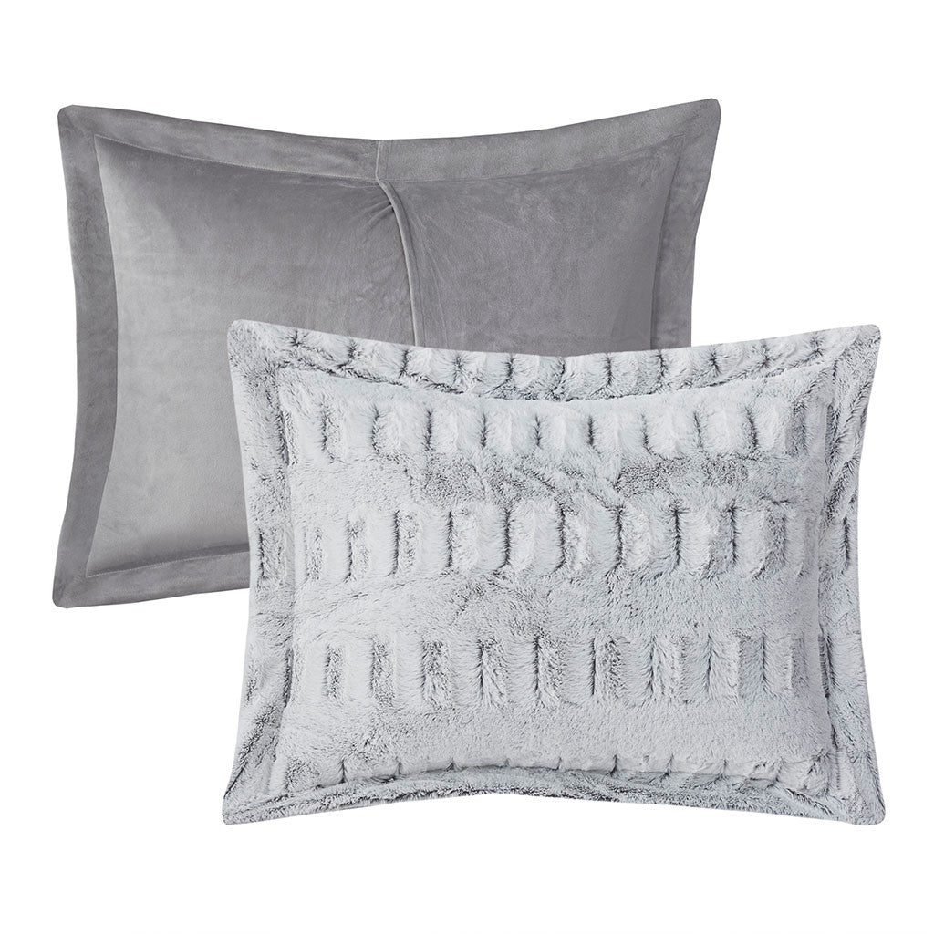 Full/Queen Back Print Long Fur Comforter Mini Set - Image 10