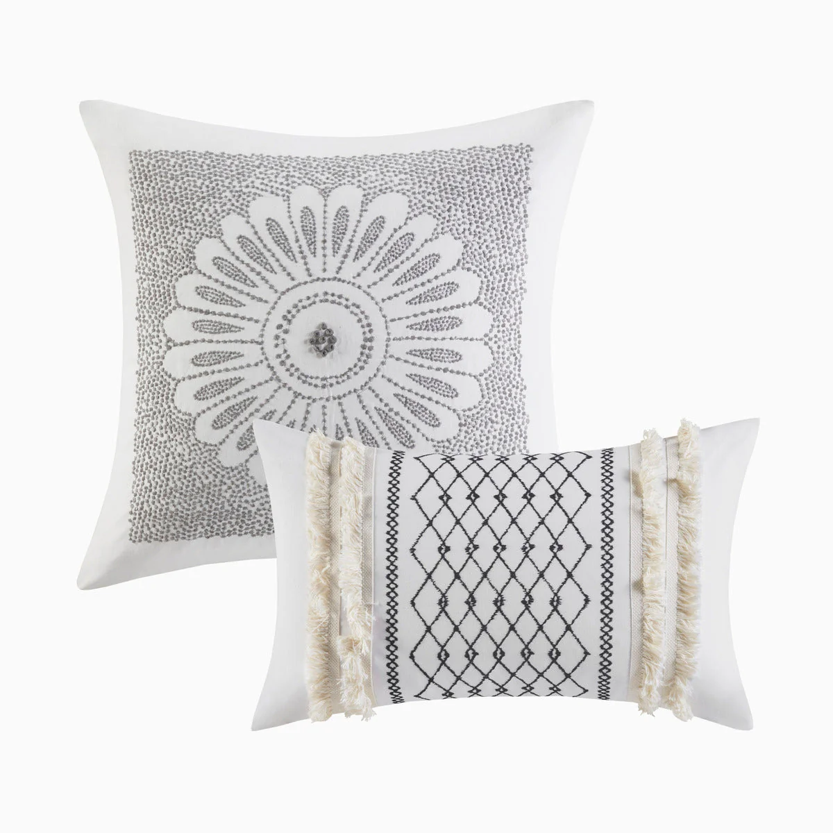 Full/Queen Cotton Printed Duvet Cover Set with Chenille - Image 10