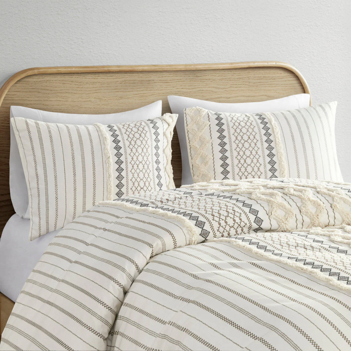 Full/Queen Cotton Printed Duvet Cover Set with Chenille - Image 12